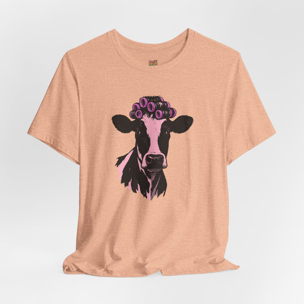 "In My Lane" Cow in Rollers Graphic Tee – Aesthetic Ironic Minimalist Streetwear
