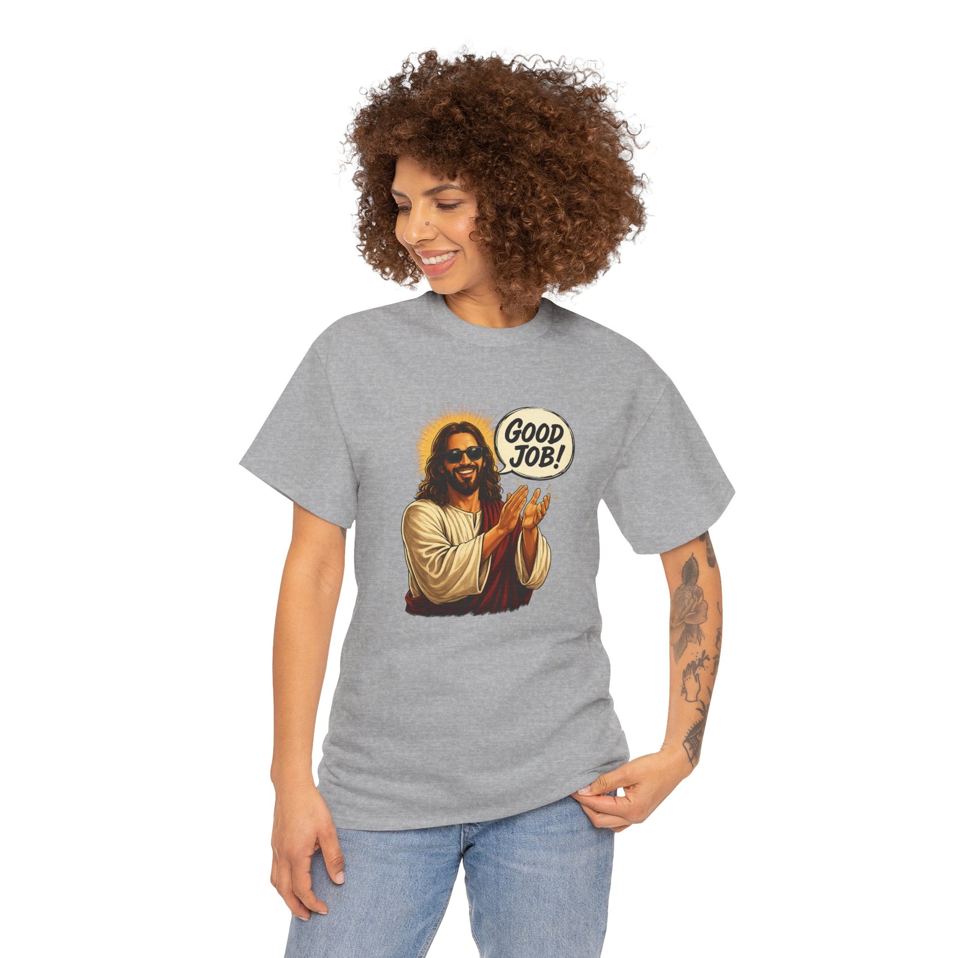 The "Good Job" Savior Graphic Tee – Ironic Streetwear / Retro Aesthetic Unisex Shirt