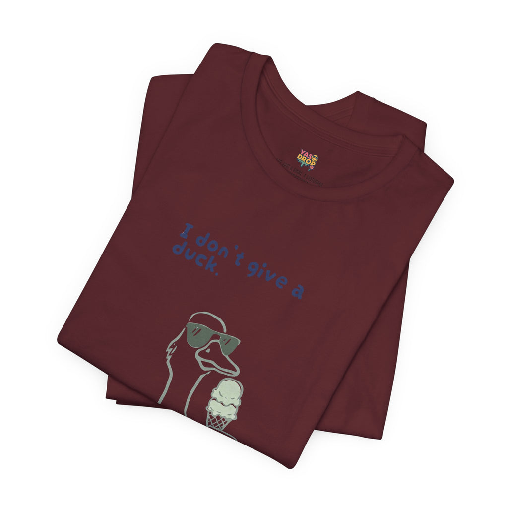 I Don't Give A Duck Graphic Tee – Ironic Minimalist Streetwear T-Shirt