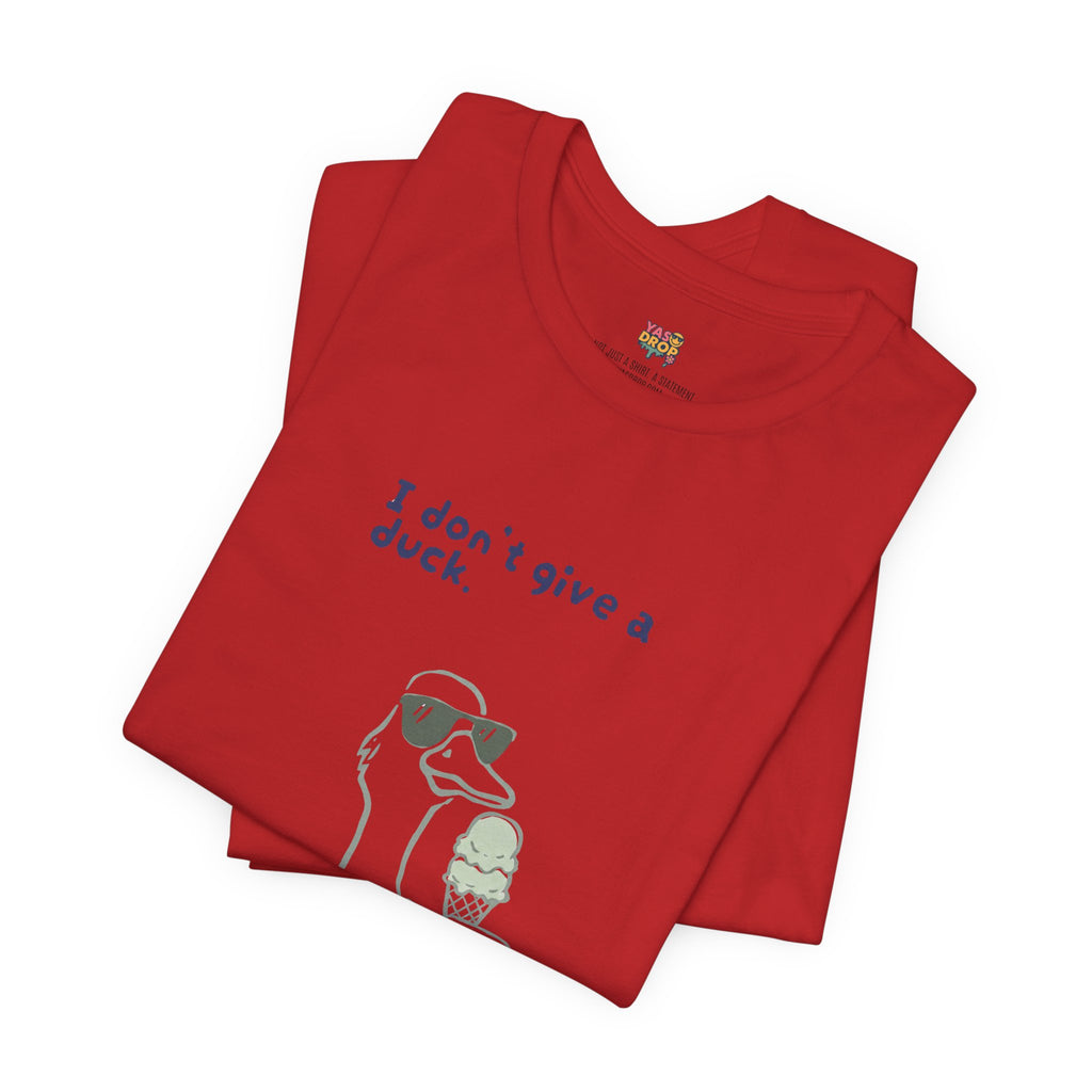 I Don't Give A Duck Graphic Tee – Ironic Minimalist Streetwear T-Shirt