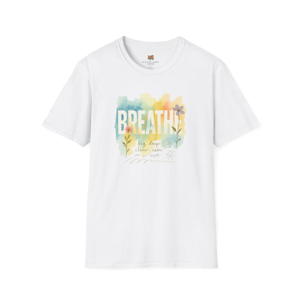 BREATHE – Mixed Media Watercolor Art Tee