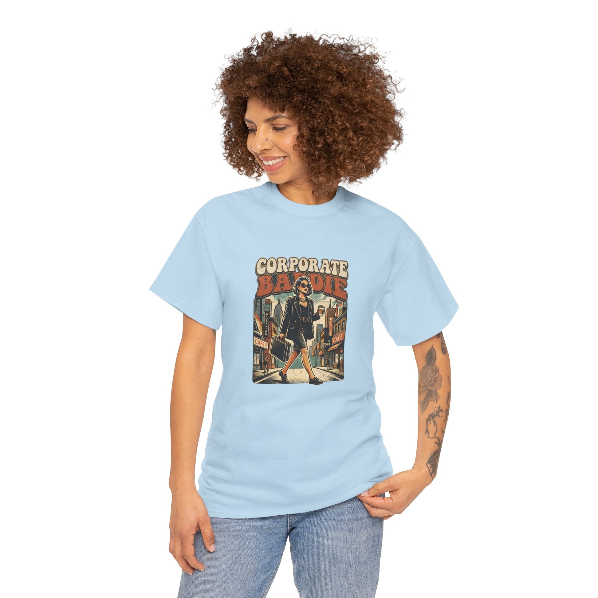 Corporate Baddie Vintage Graphic Tee - Ironic Office Aesthetic T-Shirt