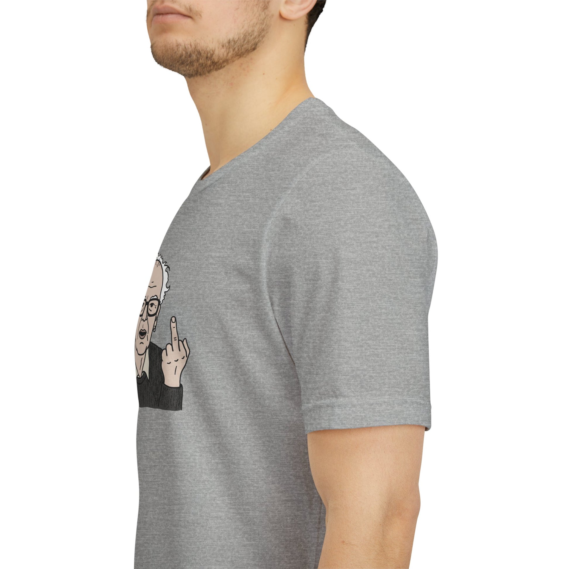 Grumpy Old Man Middle Finger Graphic Tee – Ironic Minimalist Aesthetic Streetwear T-Shirt