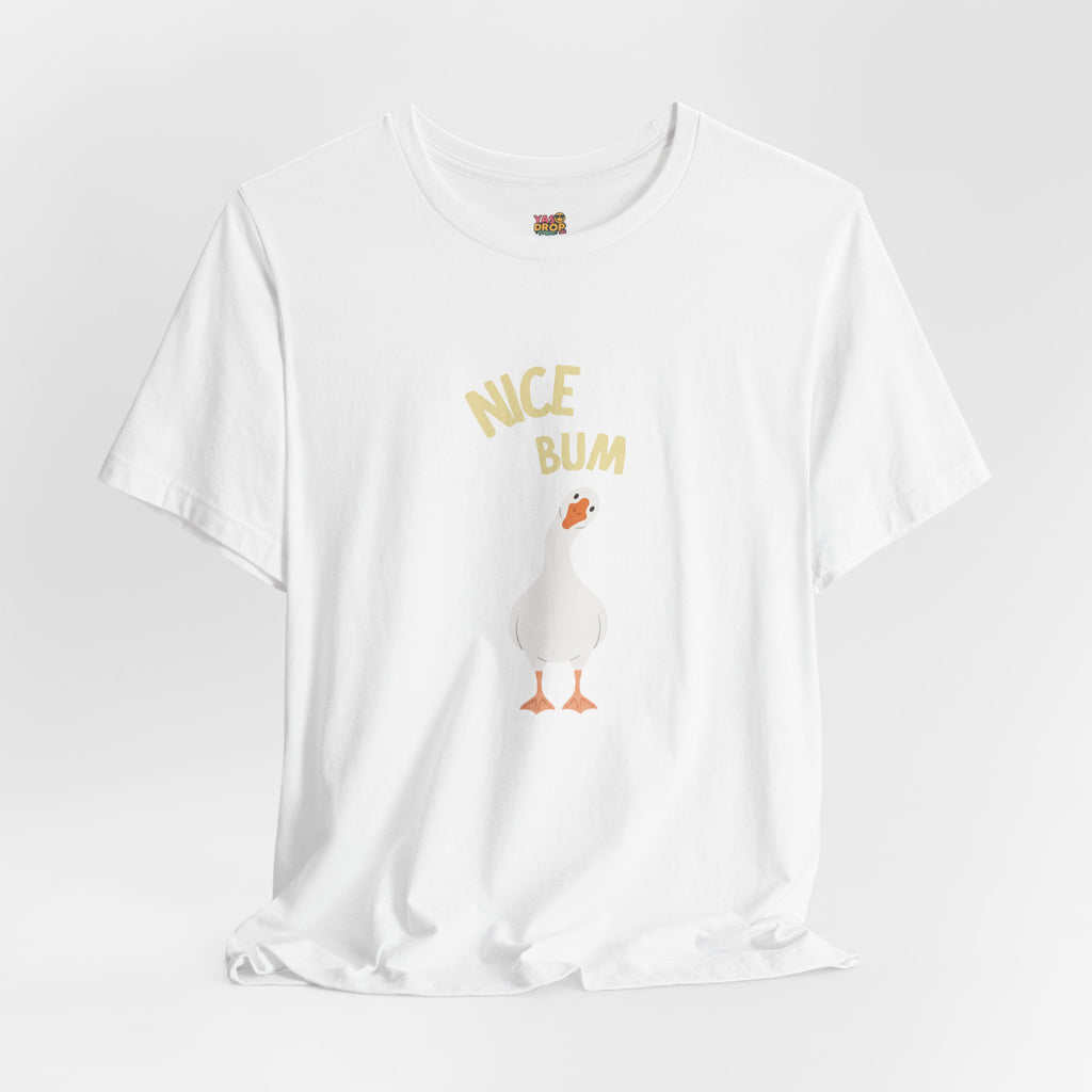 "Nice Bum" Silly Goose Graphic Tee – Ironic Minimalist Streetwear