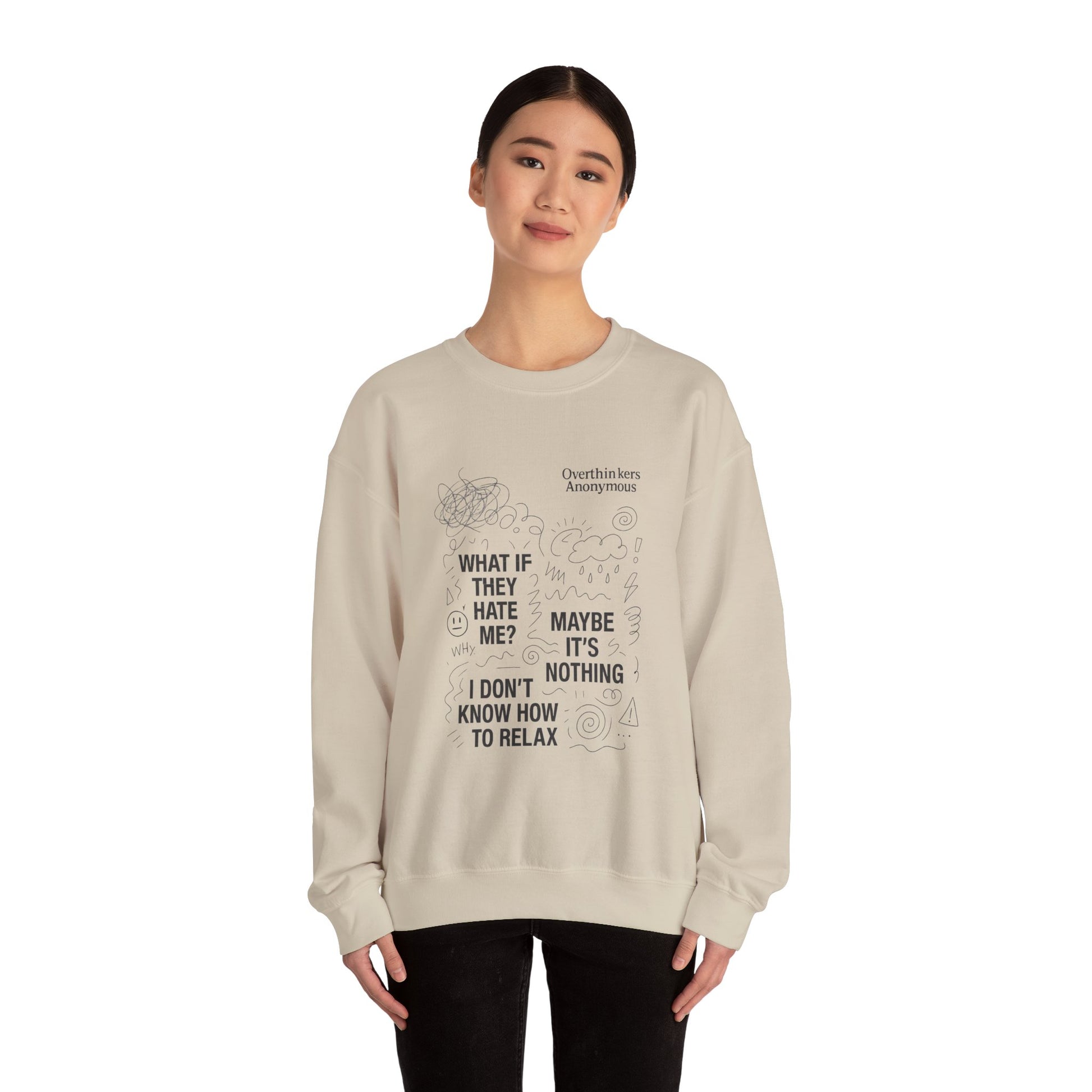 Overthinkers Anonymous Sweatshirt – Relatable Mental Health Streetwear