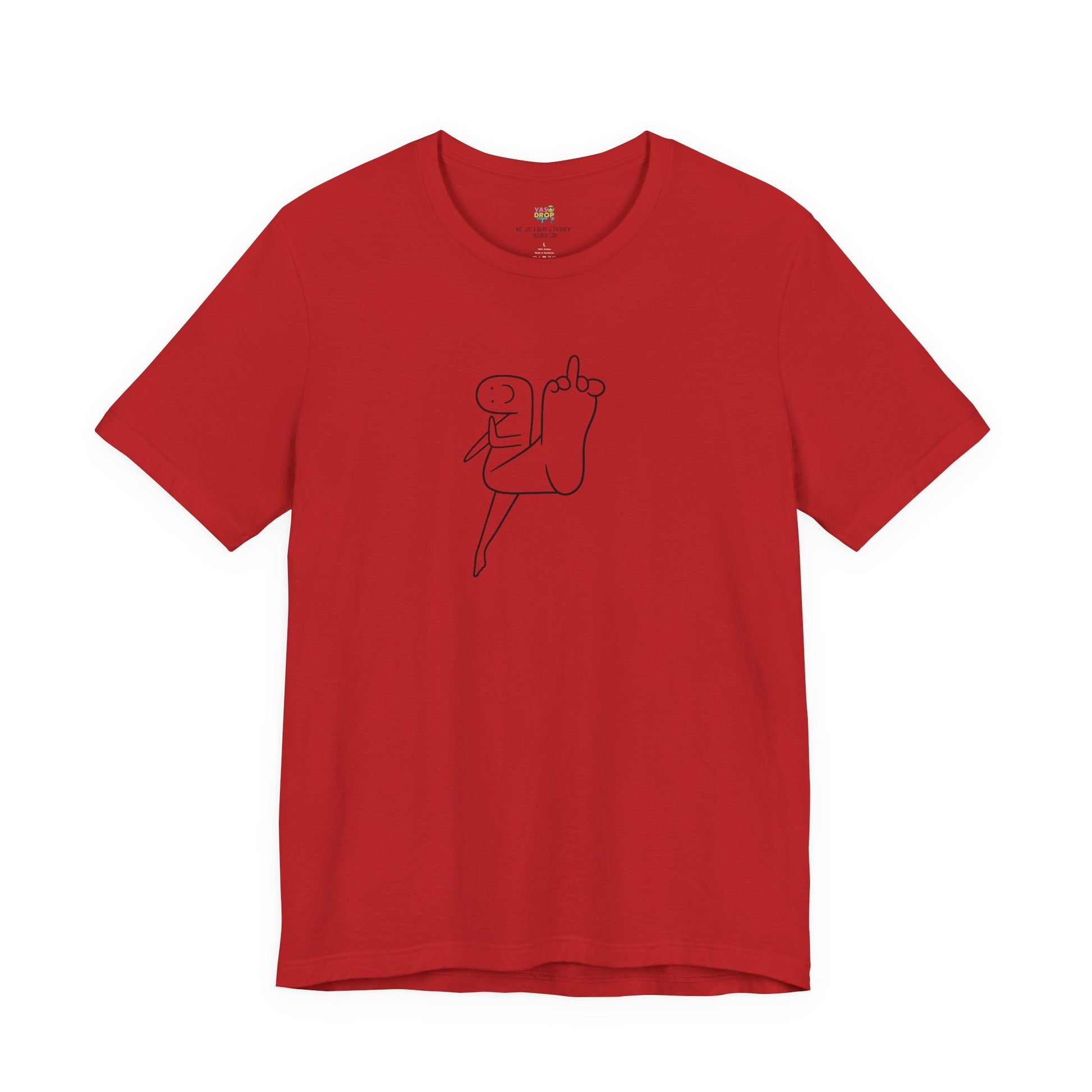 "Mood" Minimalist Graphic Tee – Ironic Middle Finger Doodle Streetwear T-Shirt