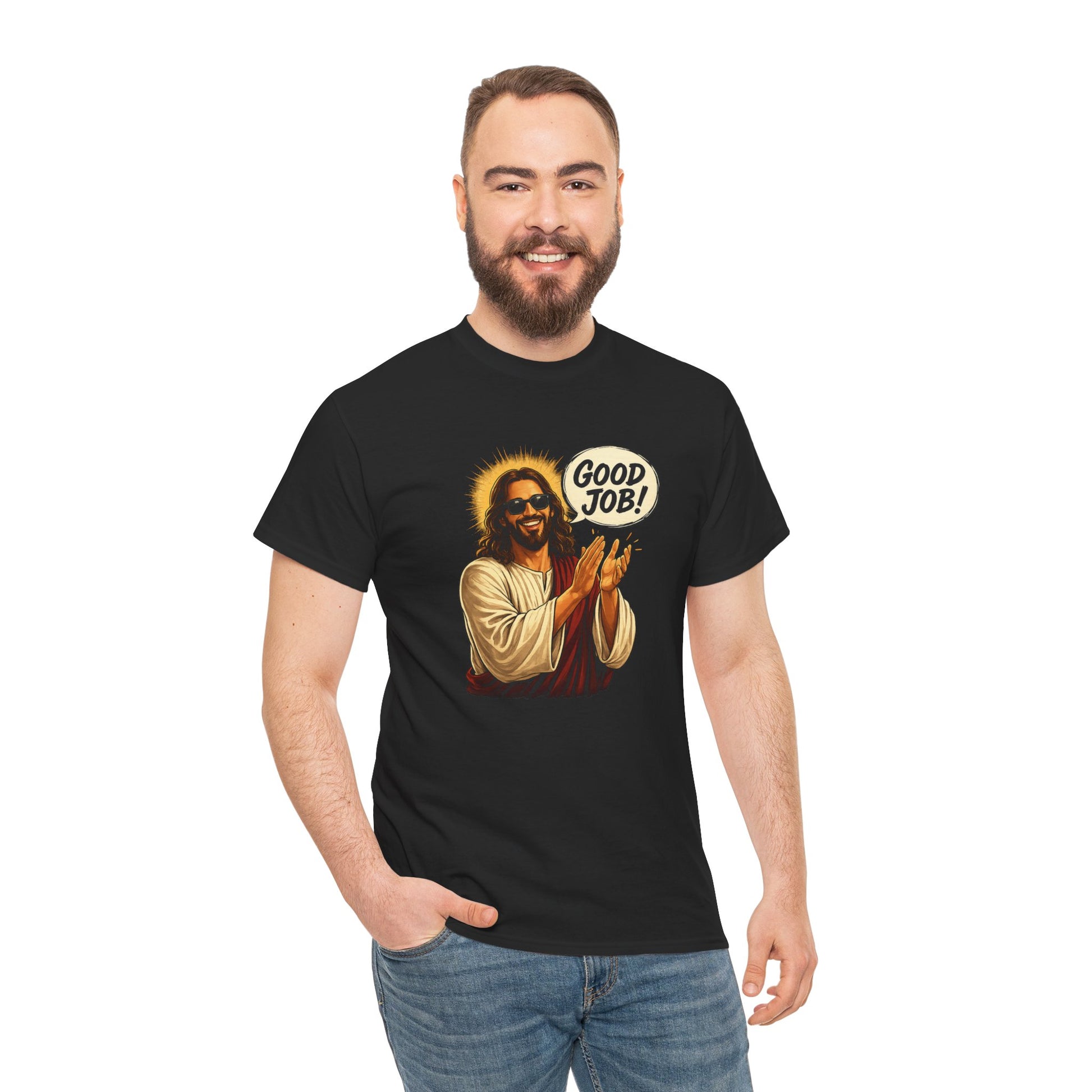 The "Good Job" Savior Graphic Tee – Ironic Streetwear / Retro Aesthetic Unisex Shirt
