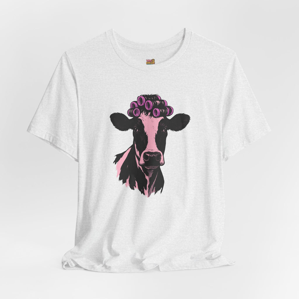 "In My Lane" Cow in Rollers Graphic Tee – Aesthetic Ironic Minimalist Streetwear