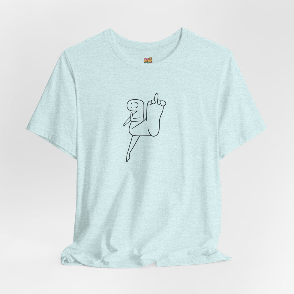 "Mood" Minimalist Graphic Tee – Ironic Middle Finger Doodle Streetwear T-Shirt