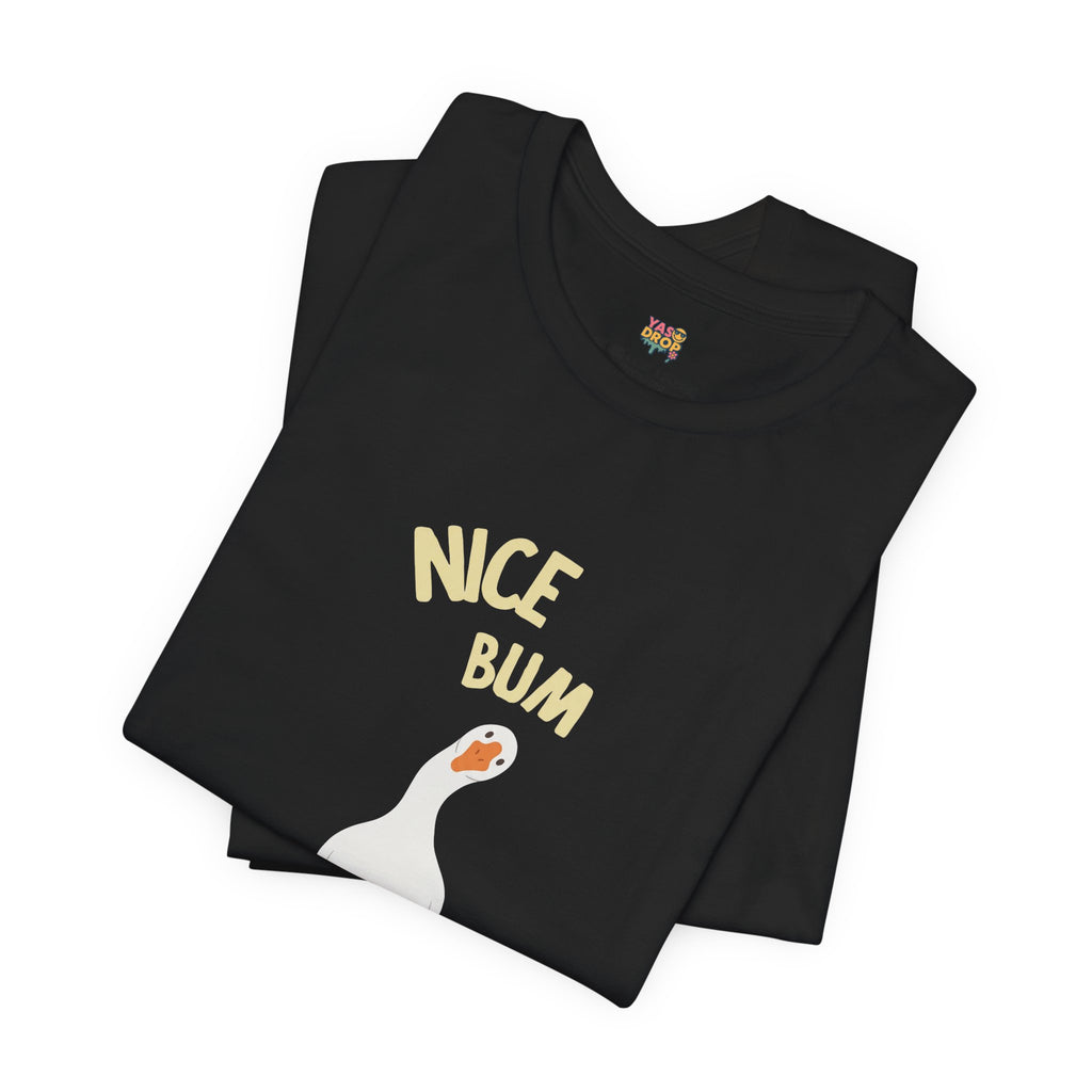 "Nice Bum" Silly Goose Graphic Tee – Ironic Minimalist Streetwear