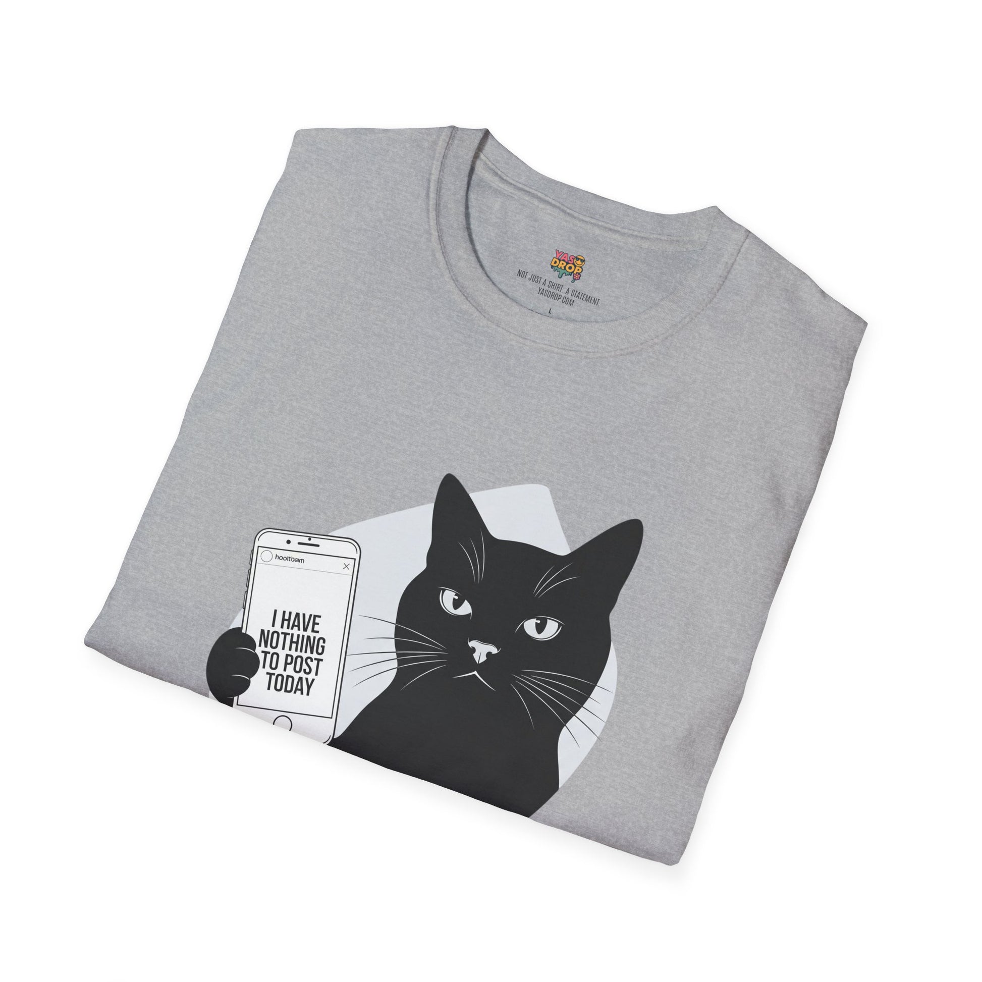 Social Media Struggles Cat T-Shirt | "I Have Nothing to Post Today" Tee