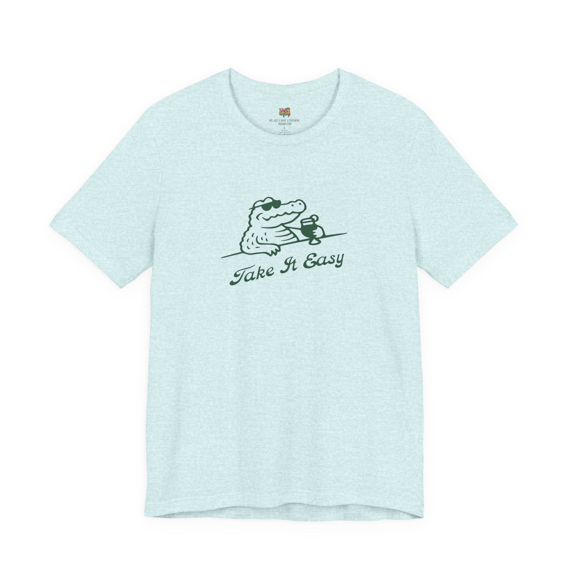 Take It Easy Crocodile Graphic Tee - Retro Aesthetic Vintage White Streetwear Shirt