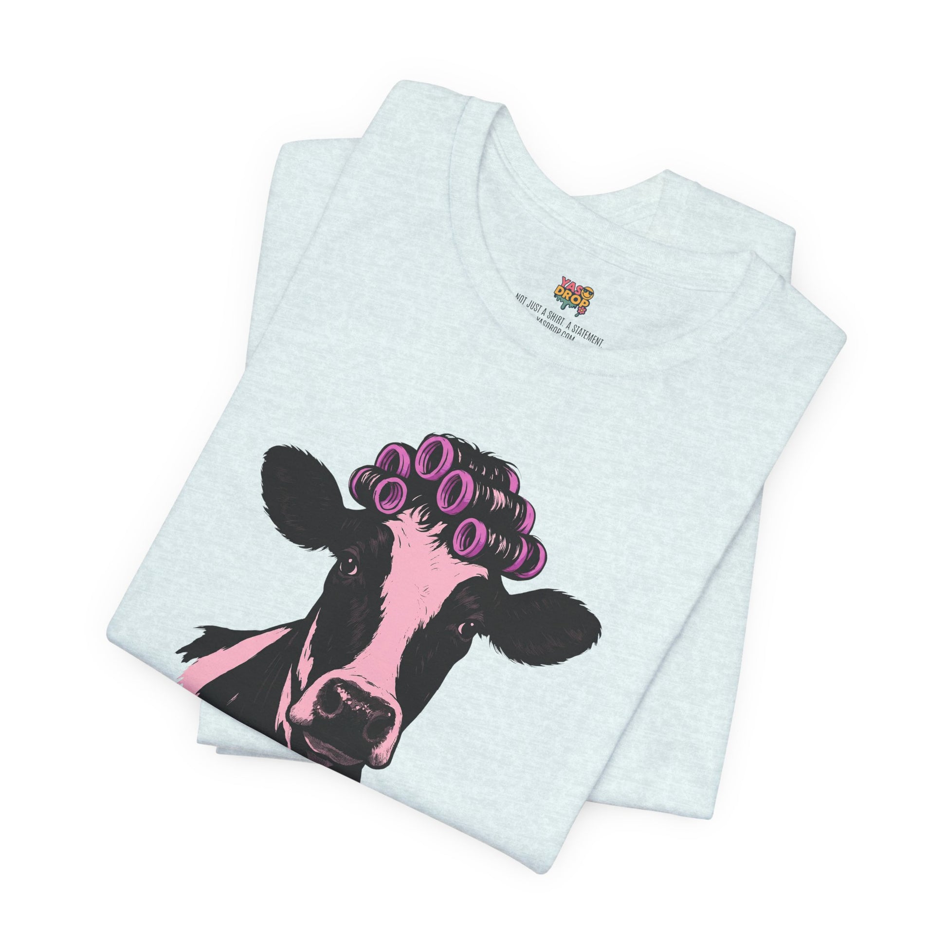 "In My Lane" Cow in Rollers Graphic Tee – Aesthetic Ironic Minimalist Streetwear