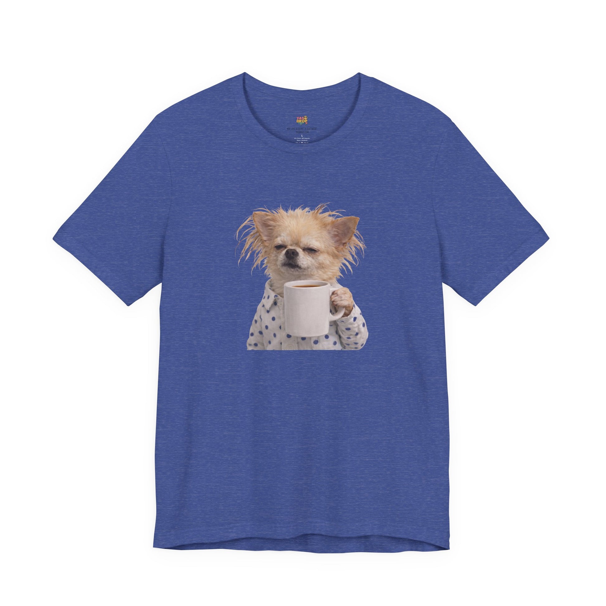 Morning Mood Tired Chihuahua Coffee Graphic T-Shirt