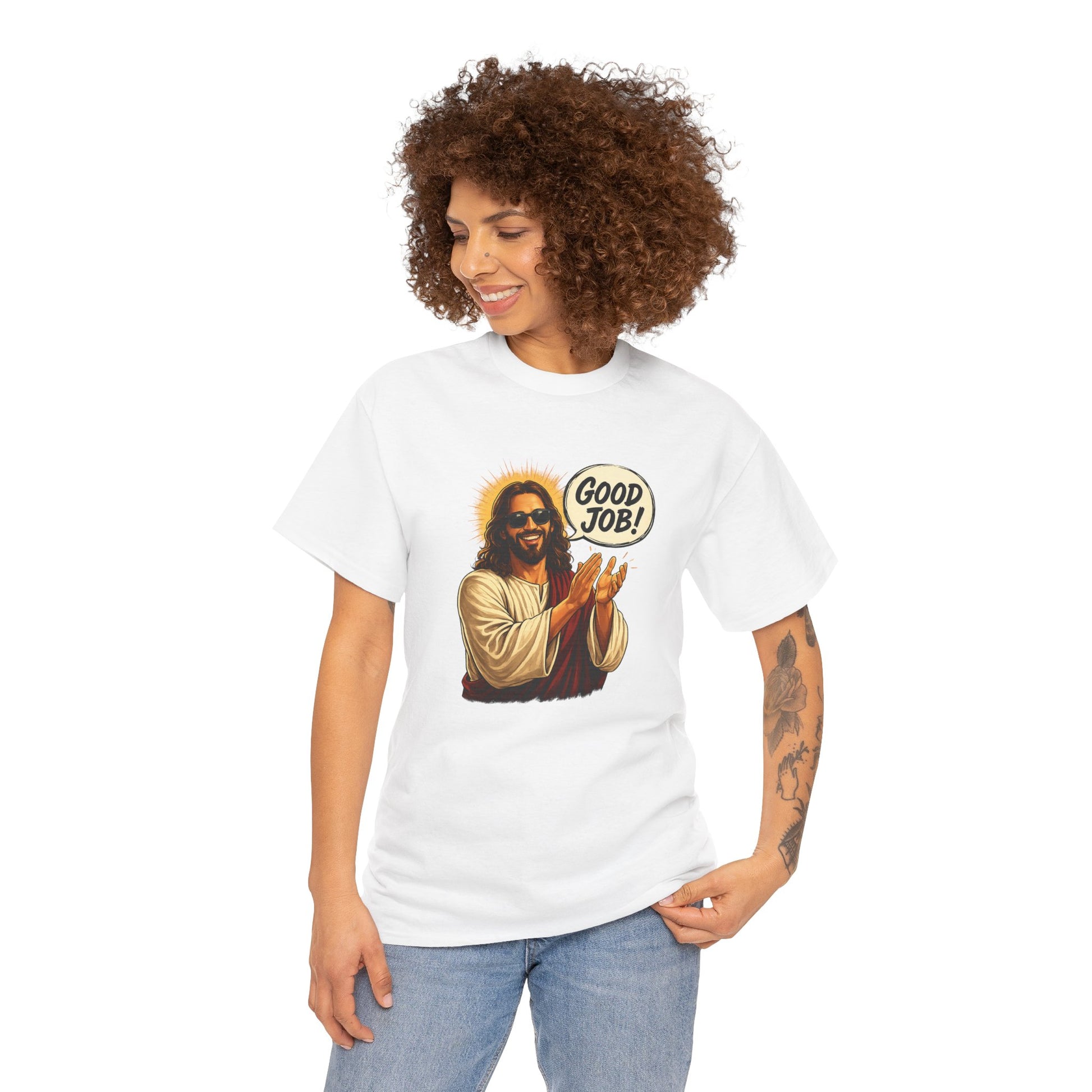 The "Good Job" Savior Graphic Tee – Ironic Streetwear / Retro Aesthetic Unisex Shirt