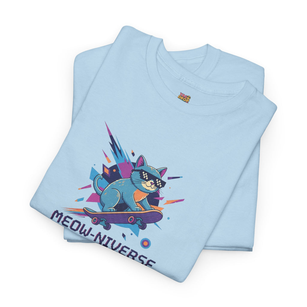 MEOW-NIVERSE EXPLORER: Retro Cyber Cat Skater Tee