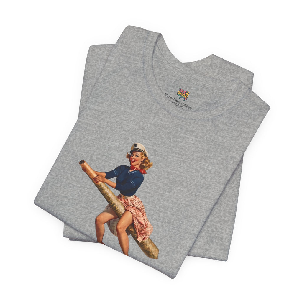 Retro Pin-Up Graphic Tee - Ironic Vintage Streetwear T-Shirt