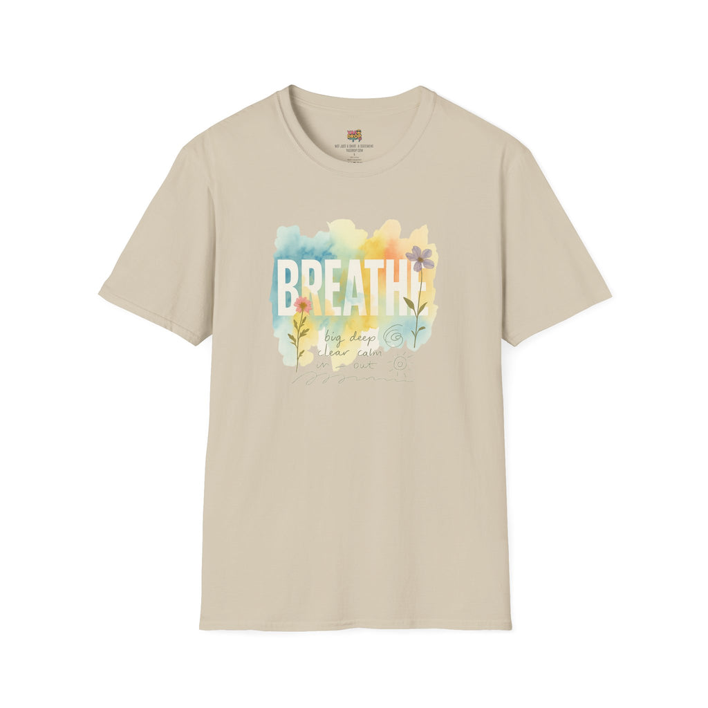 BREATHE – Mixed Media Watercolor Art Tee