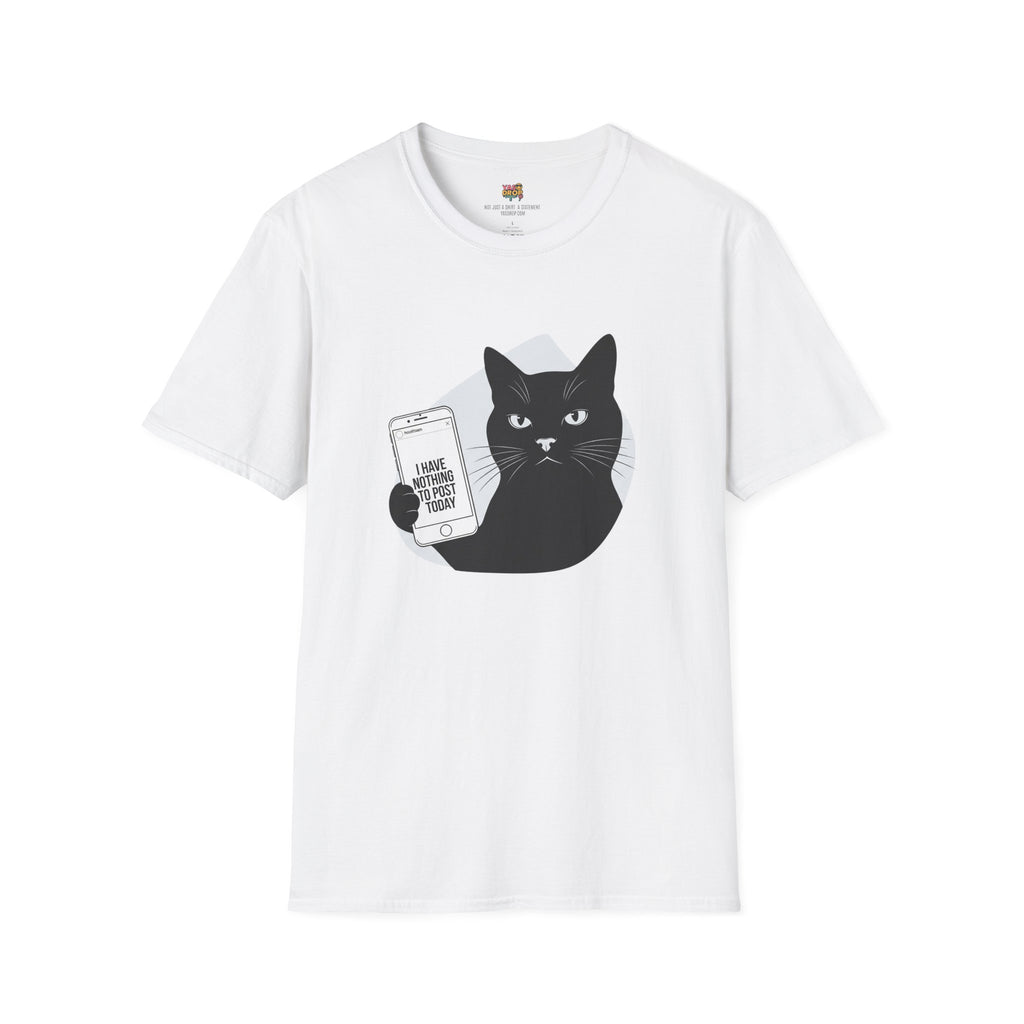Social Media Struggles Cat T-Shirt | "I Have Nothing to Post Today" Tee
