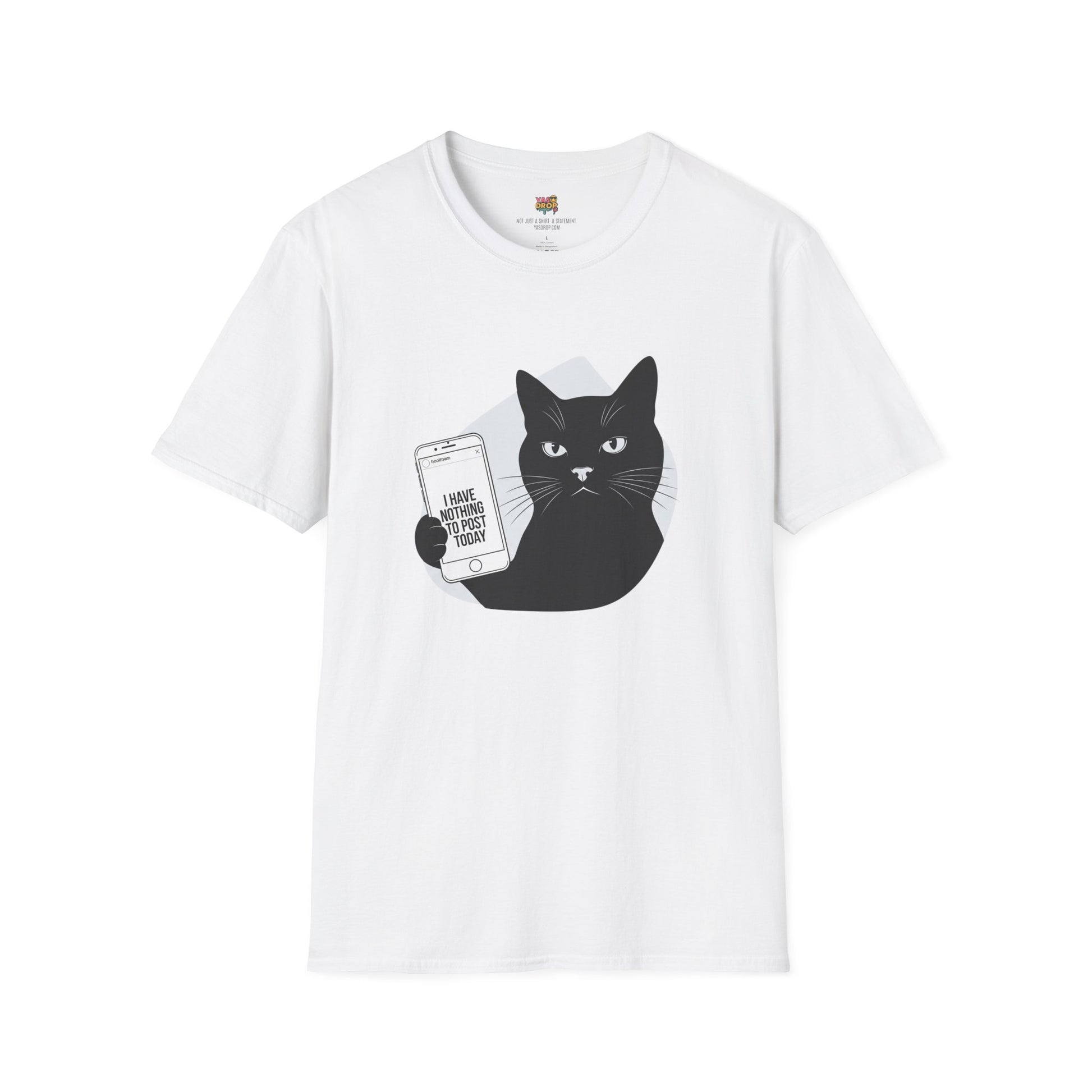 Social Media Struggles Cat T-Shirt | "I Have Nothing to Post Today" Tee