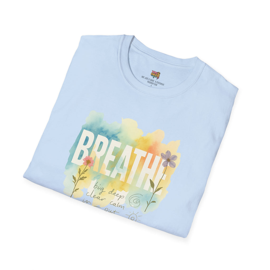 BREATHE – Mixed Media Watercolor Art Tee