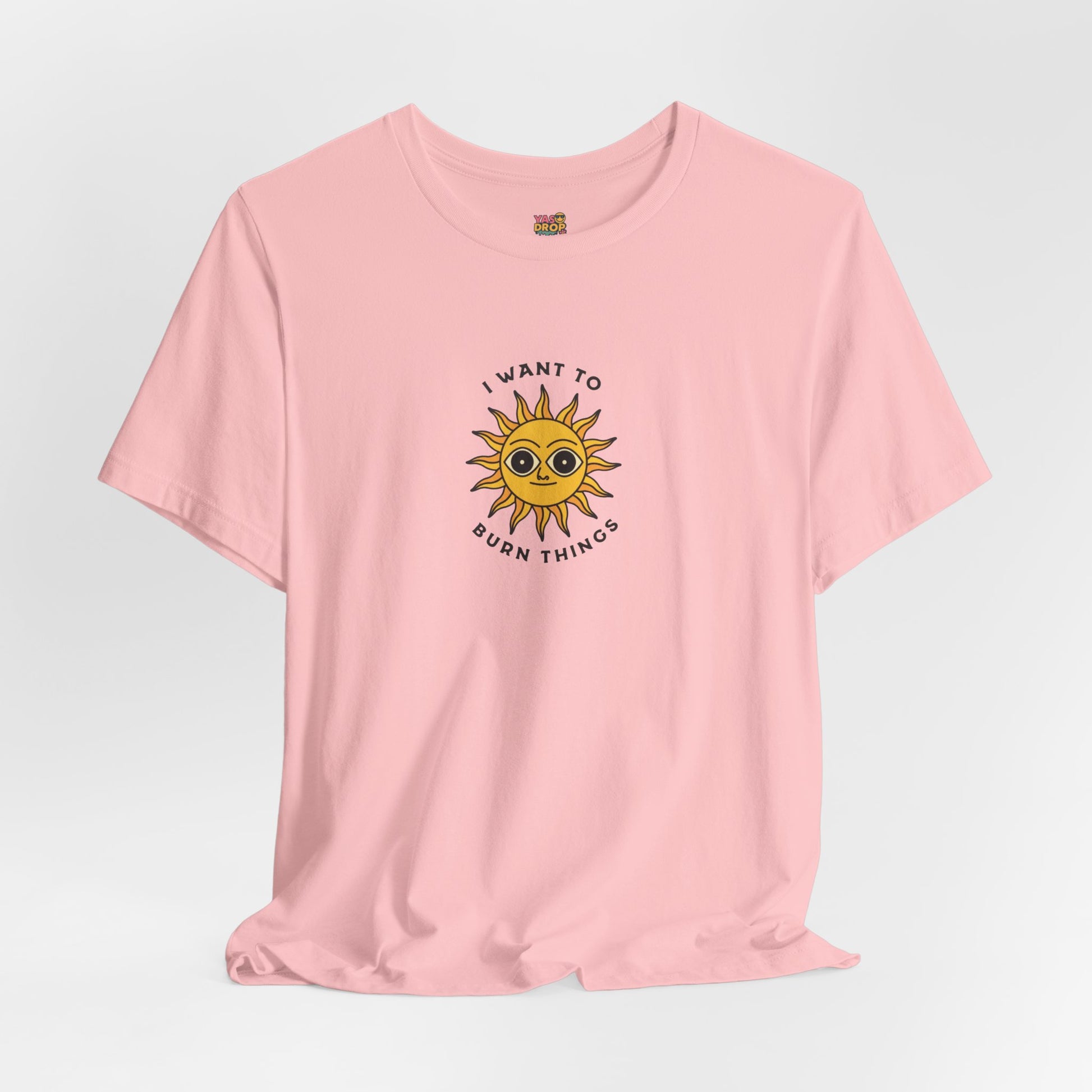 "I Want To Burn Things" Ironic Sun Graphic Tee – Premium Minimalist Streetwear