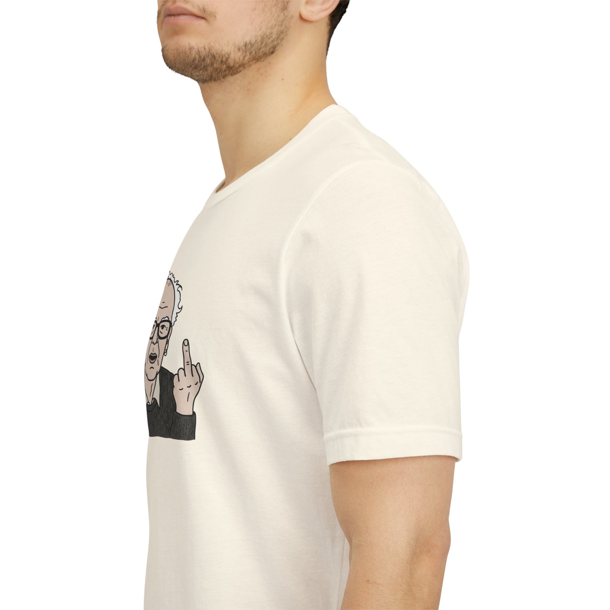 Grumpy Old Man Middle Finger Graphic Tee – Ironic Minimalist Aesthetic Streetwear T-Shirt