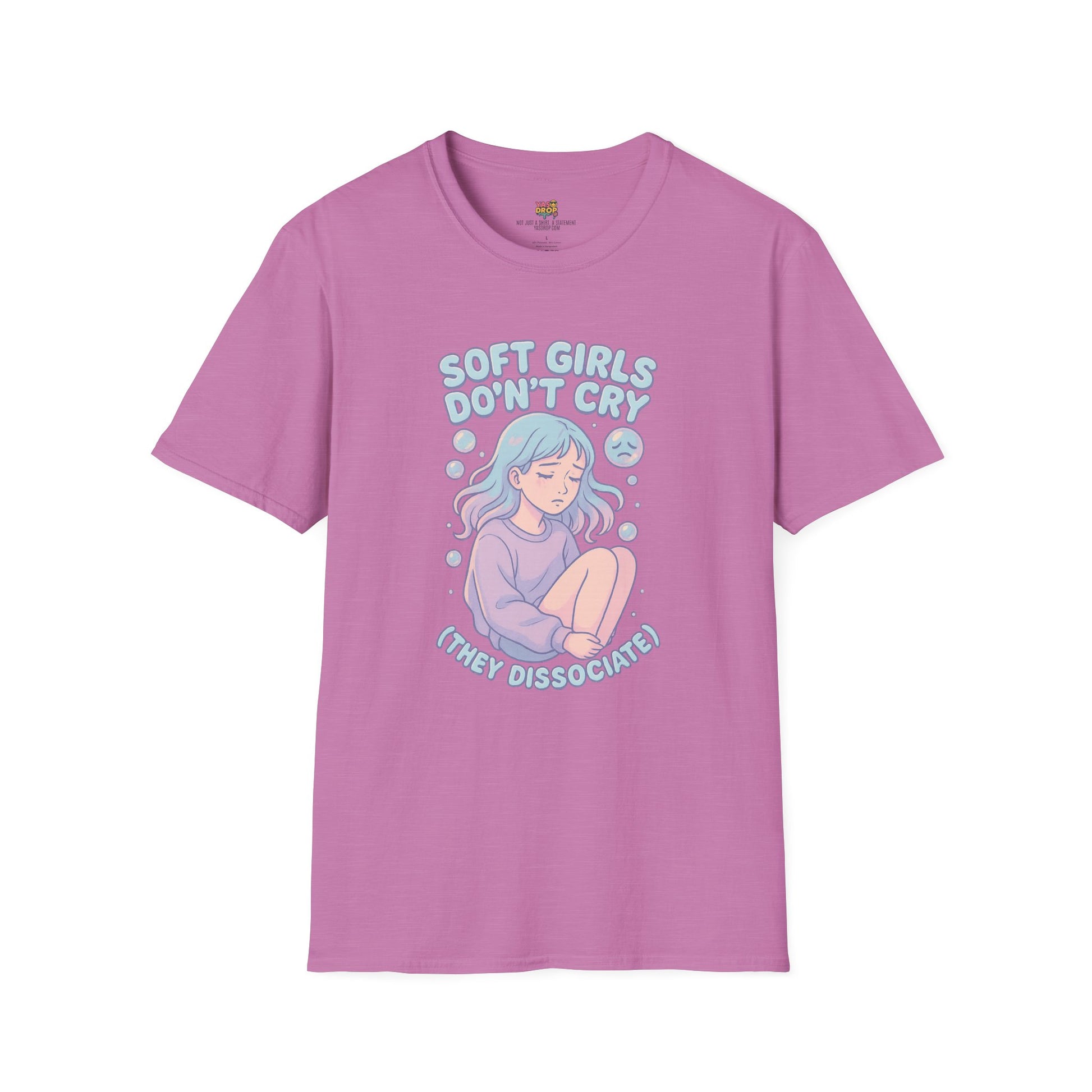Soft Girls Don’t Cry (They Dissociate) – Pastel Sadcore Tee