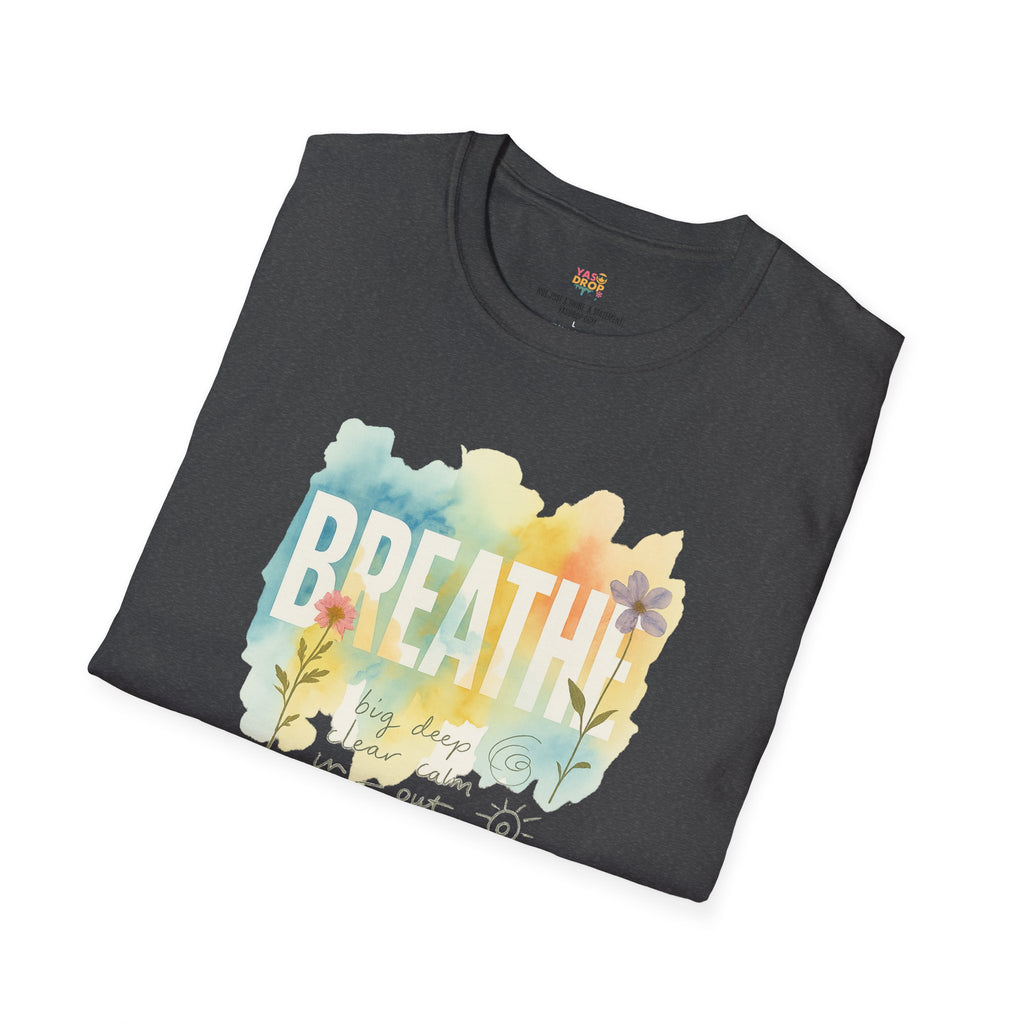 BREATHE – Mixed Media Watercolor Art Tee