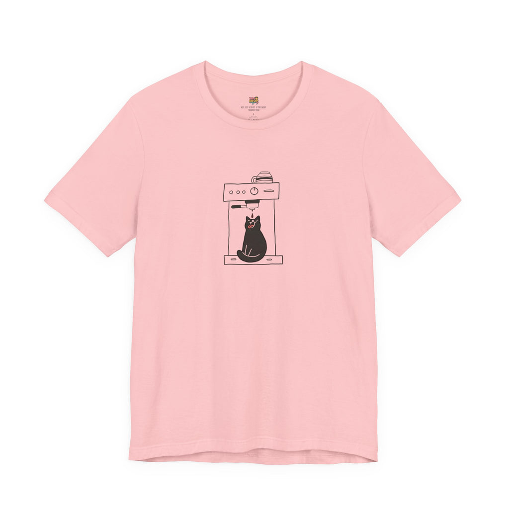 Espresso Cat Graphic Tee – Ironic Minimalist Coffee Streetwear
