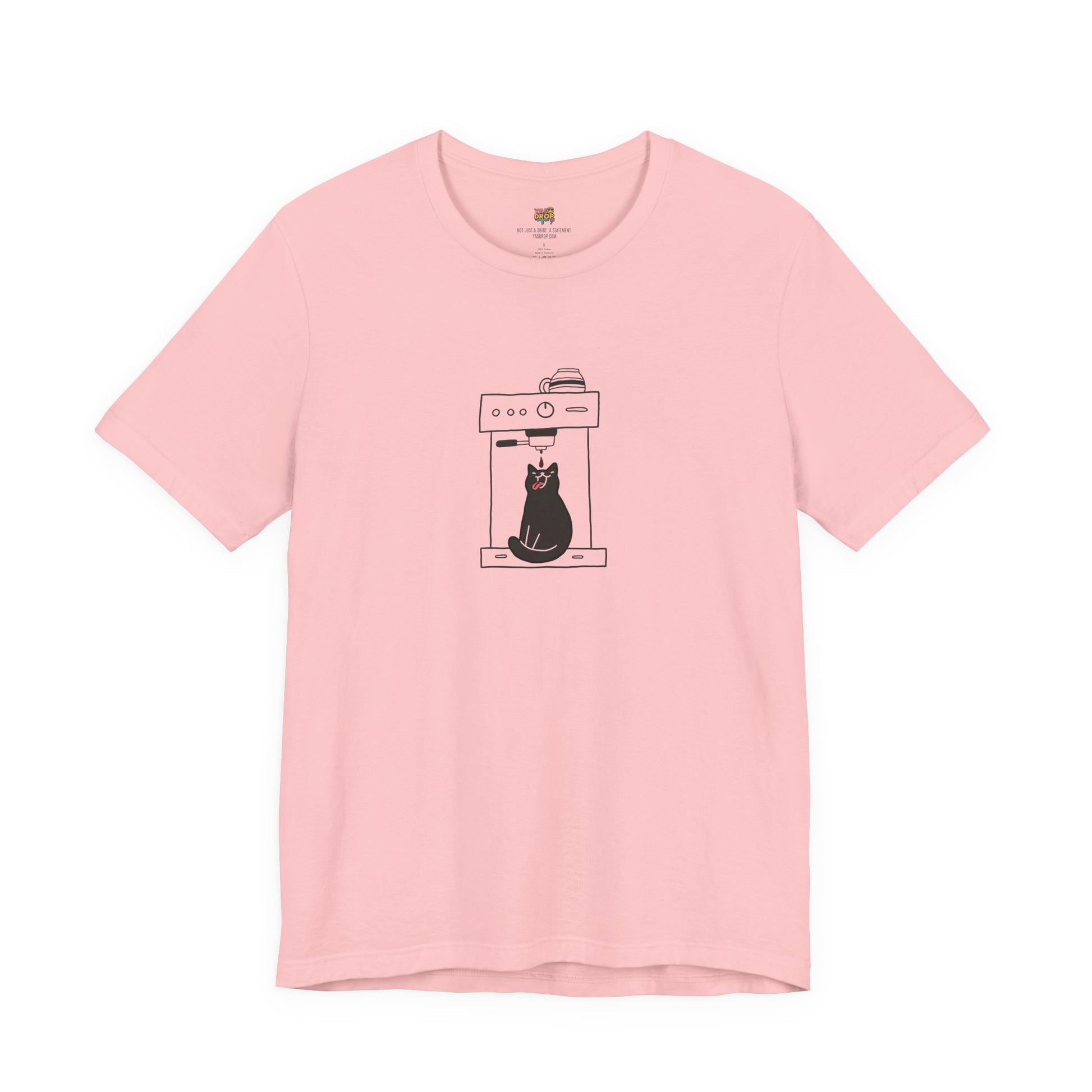 Espresso Cat Graphic Tee – Ironic Minimalist Coffee Streetwear