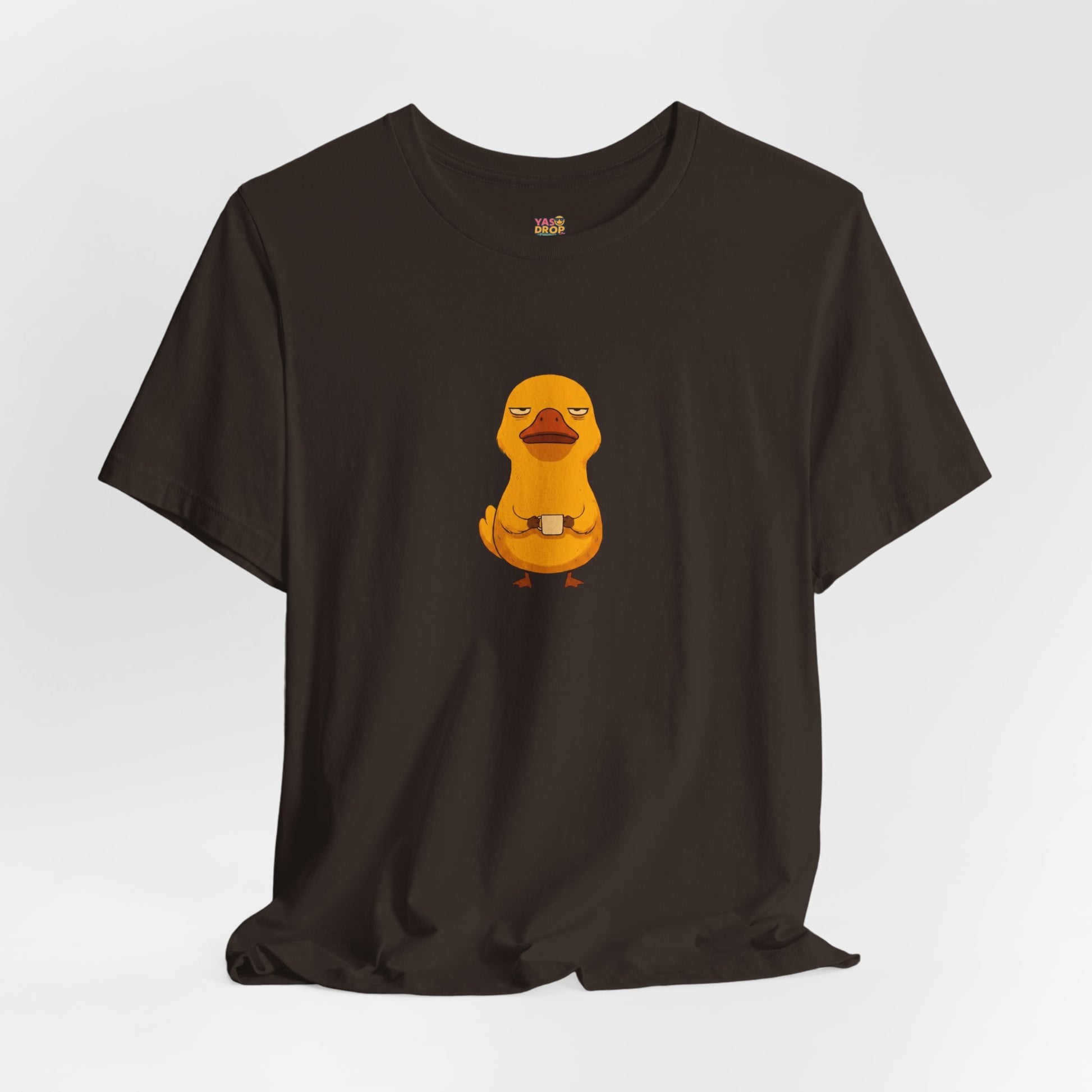 Unamused Coffee Duck Graphic Tee – Ironic Minimalist Streetwear