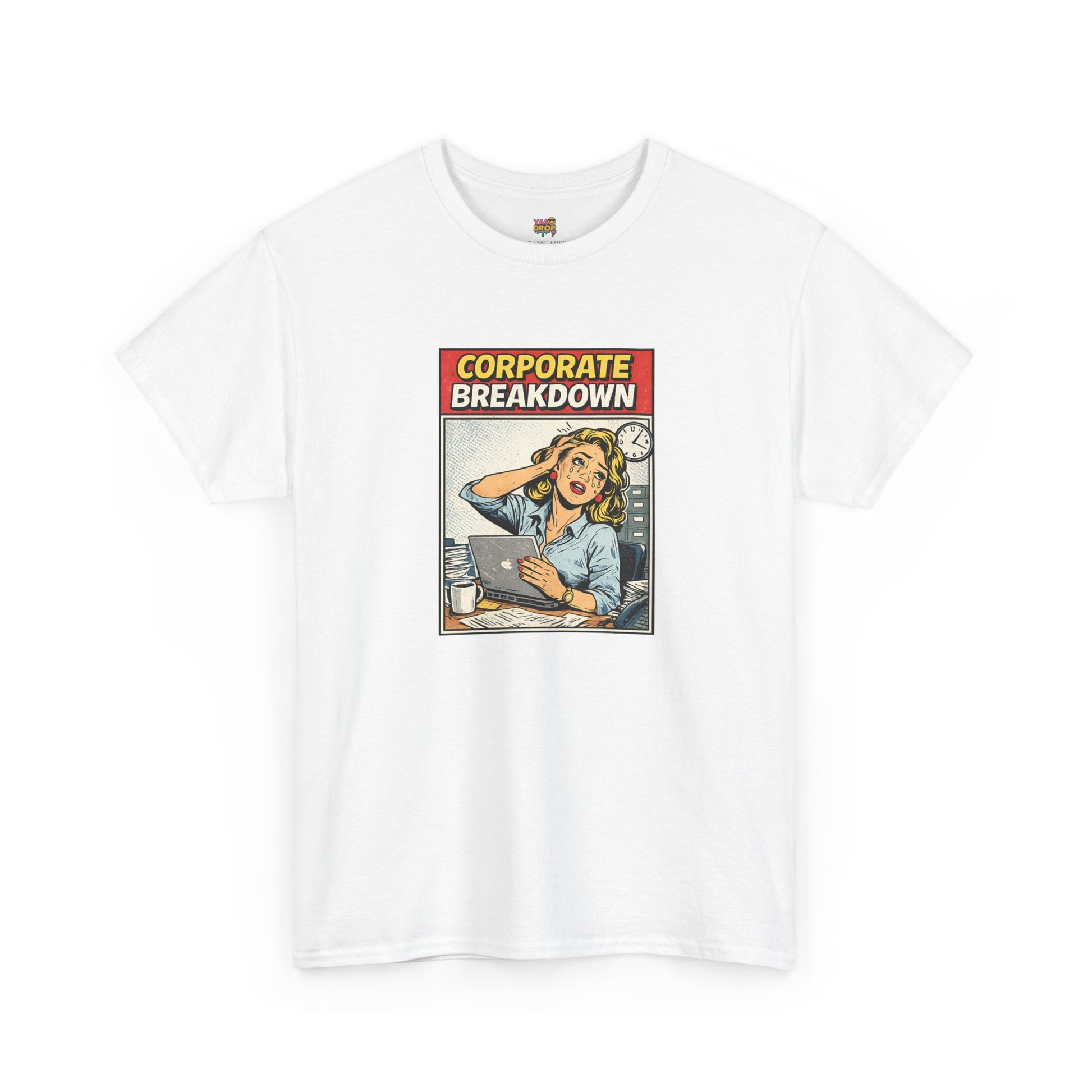 Corporate Breakdown Tee – Retro Office Meme T-Shirt (9–5 Burnout Graphic Shirt)