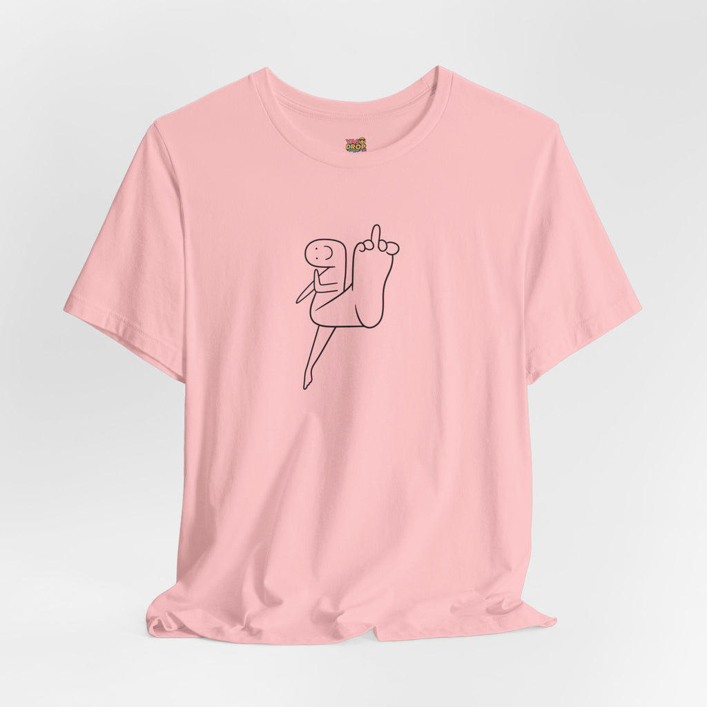 "Mood" Minimalist Graphic Tee – Ironic Middle Finger Doodle Streetwear T-Shirt