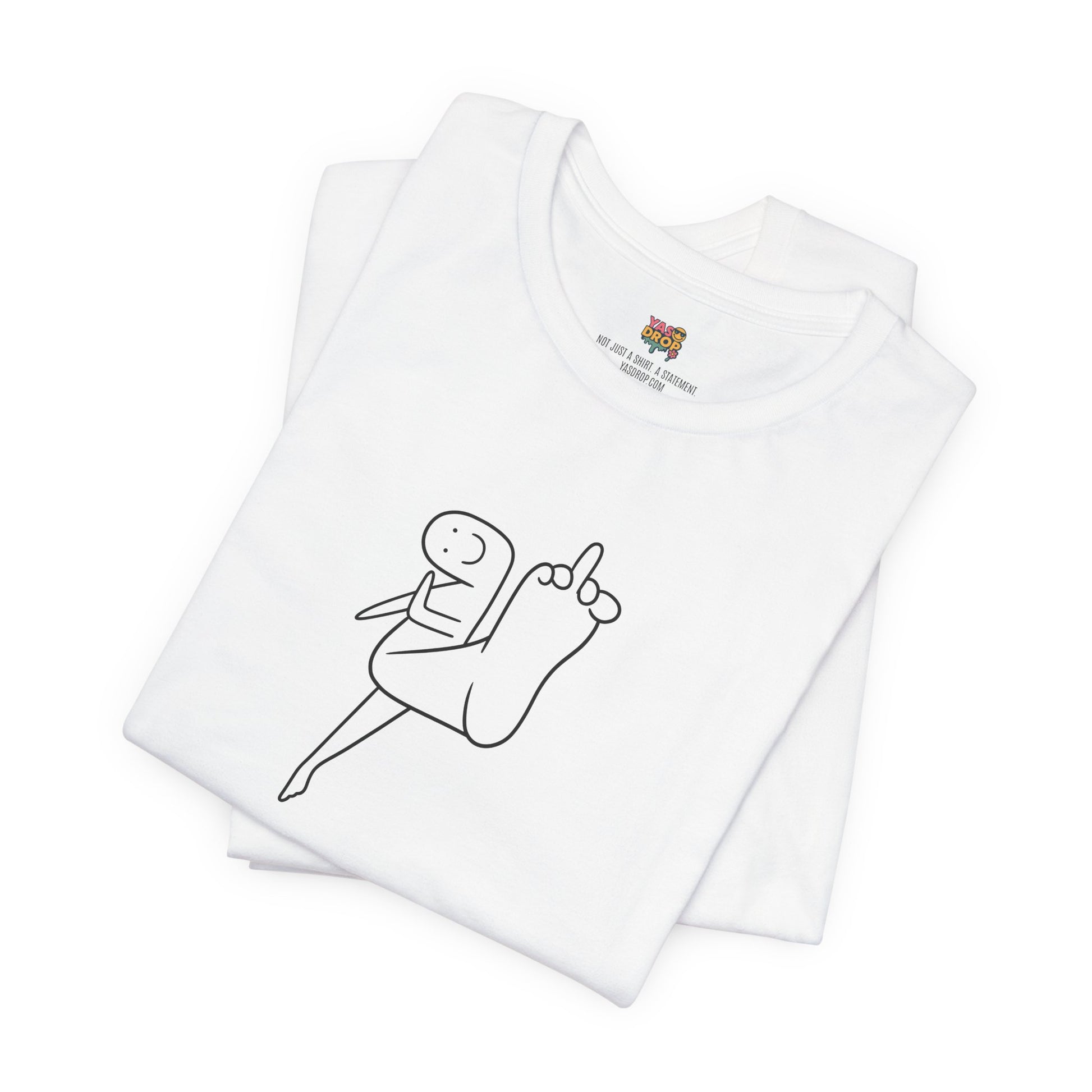 "Mood" Minimalist Graphic Tee – Ironic Middle Finger Doodle Streetwear T-Shirt