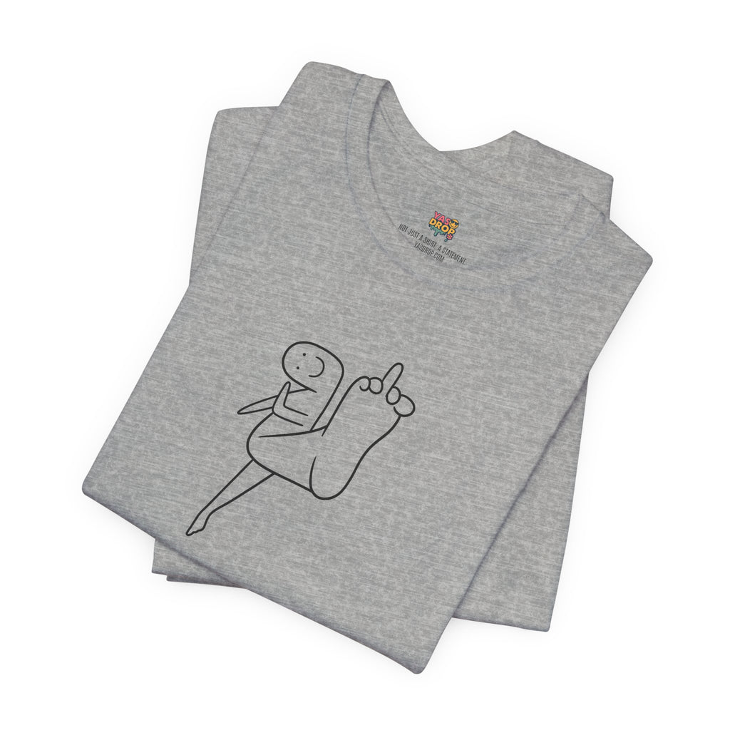 "Mood" Minimalist Graphic Tee – Ironic Middle Finger Doodle Streetwear T-Shirt