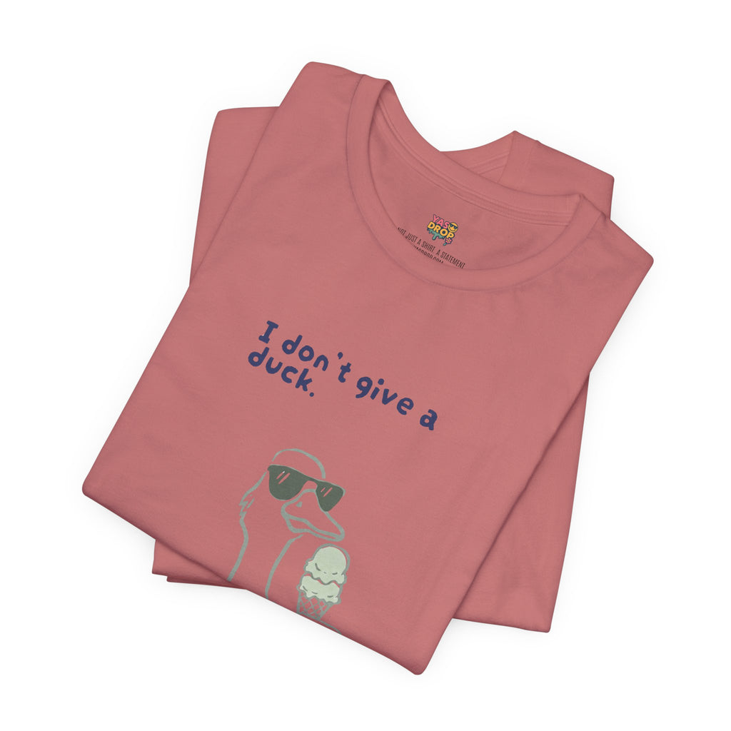 I Don't Give A Duck Graphic Tee – Ironic Minimalist Streetwear T-Shirt