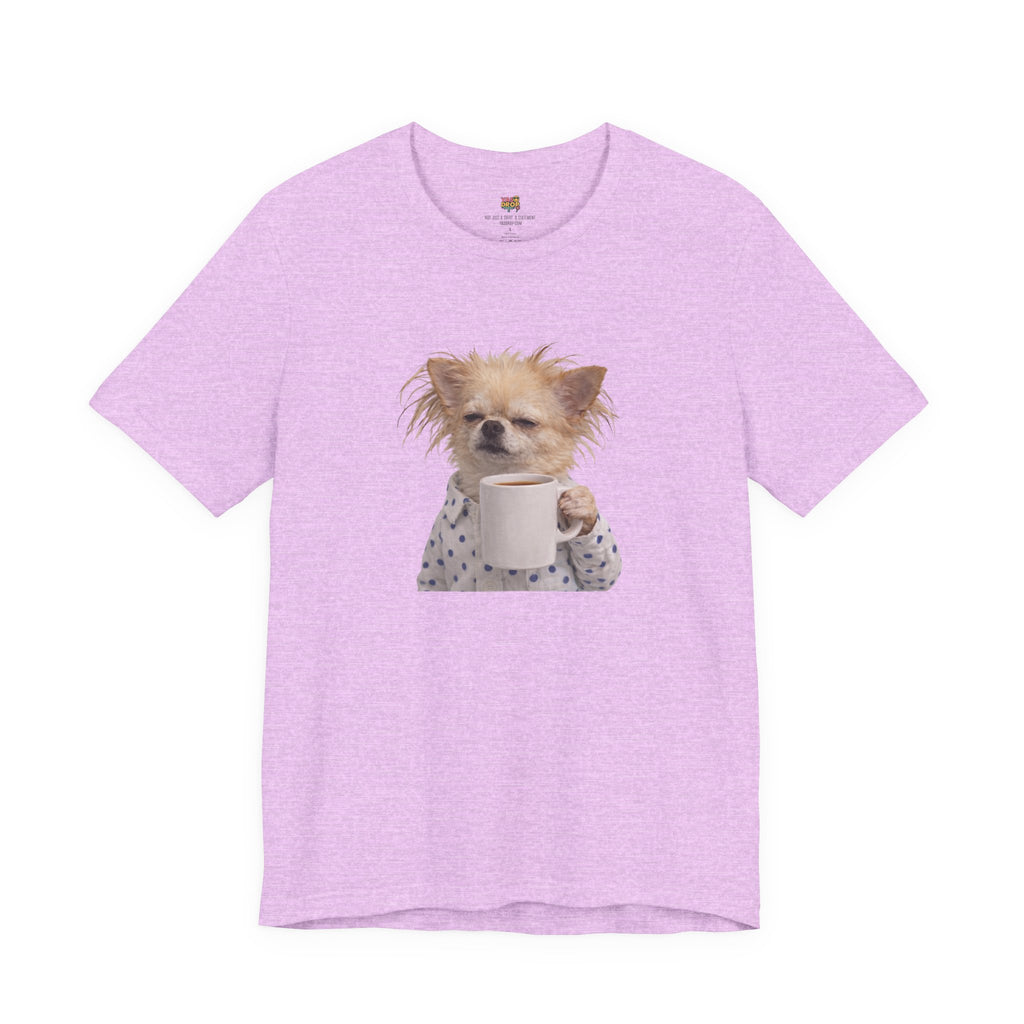 Morning Mood Tired Chihuahua Coffee Graphic T-Shirt