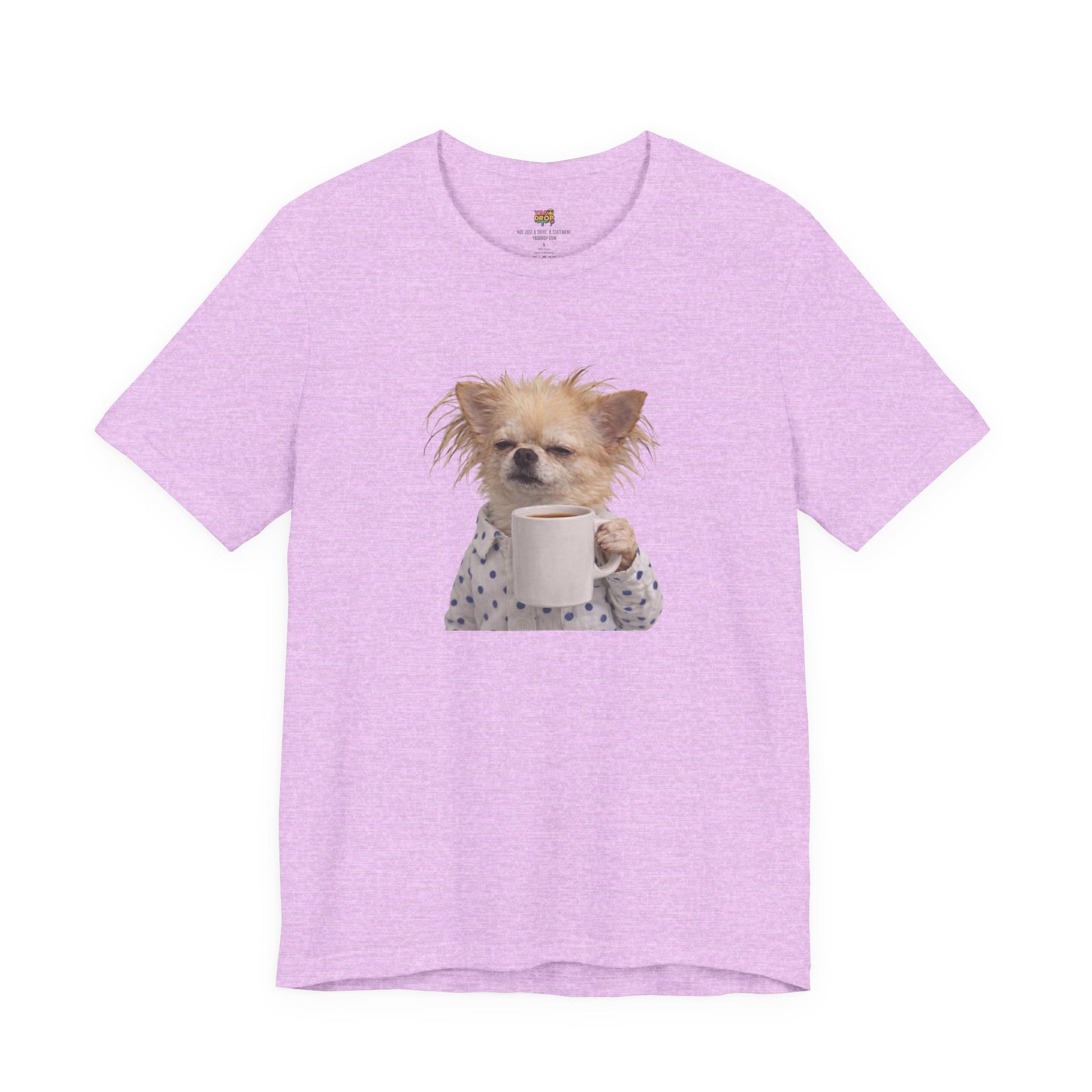 Morning Mood Tired Chihuahua Coffee Graphic T-Shirt