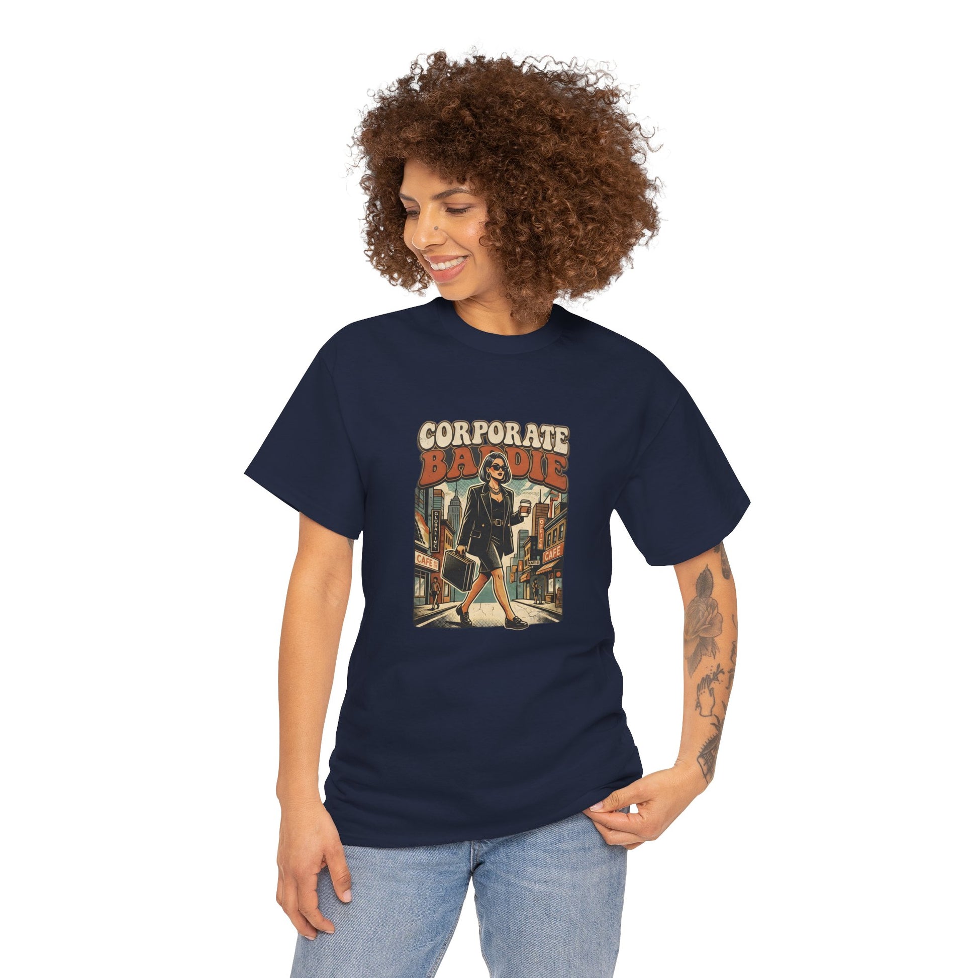 Corporate Baddie Vintage Graphic Tee - Ironic Office Aesthetic T-Shirt