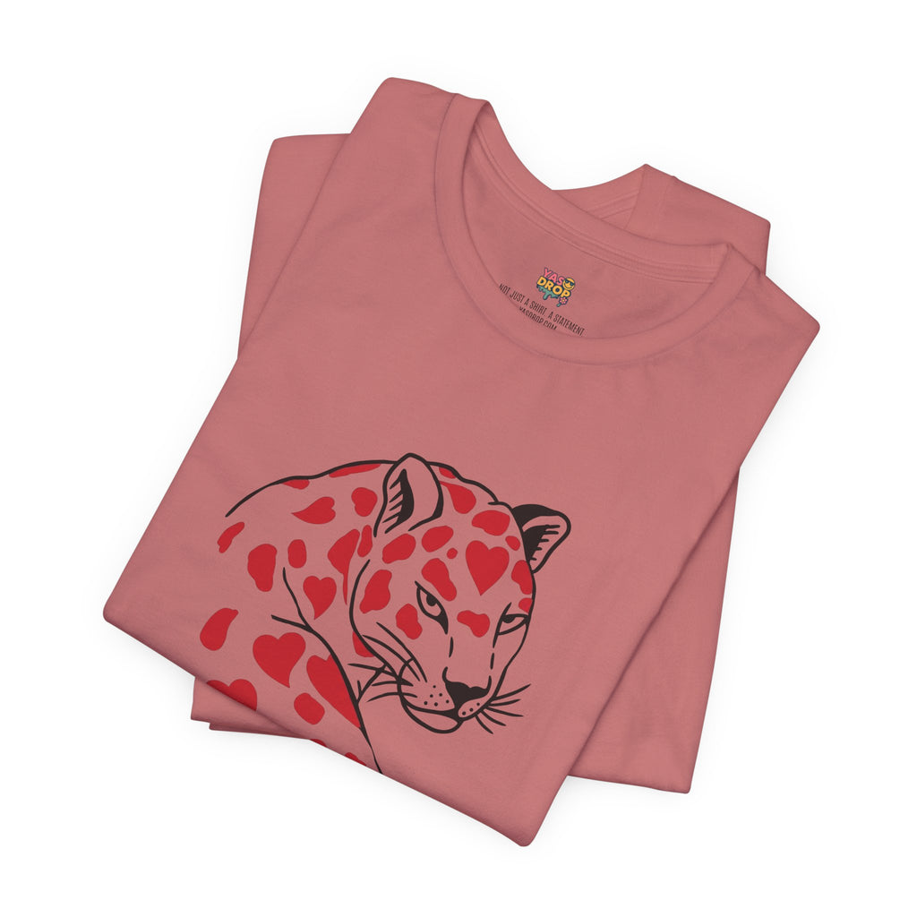 Heart Spot Leopard Graphic Tee - Aesthetic Indie Streetwear T-Shirt