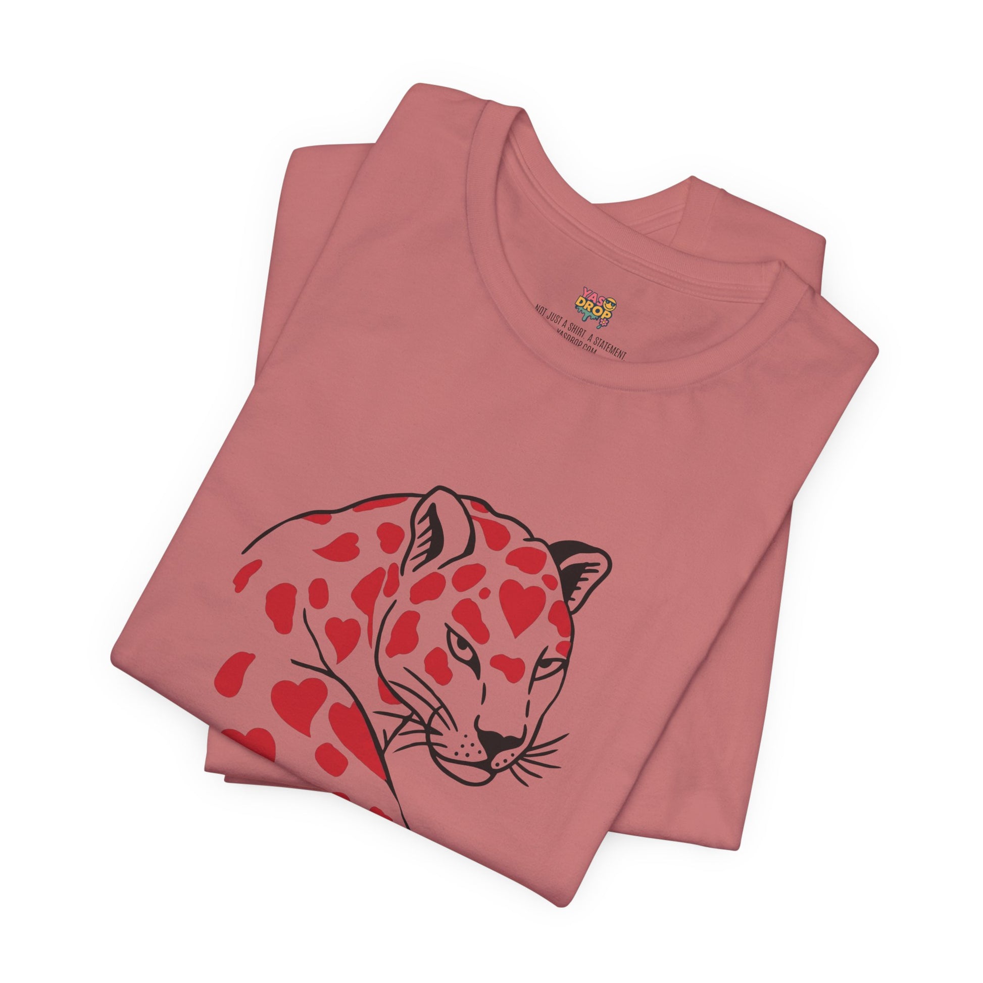 Heart Spot Leopard Graphic Tee - Aesthetic Indie Streetwear T-Shirt