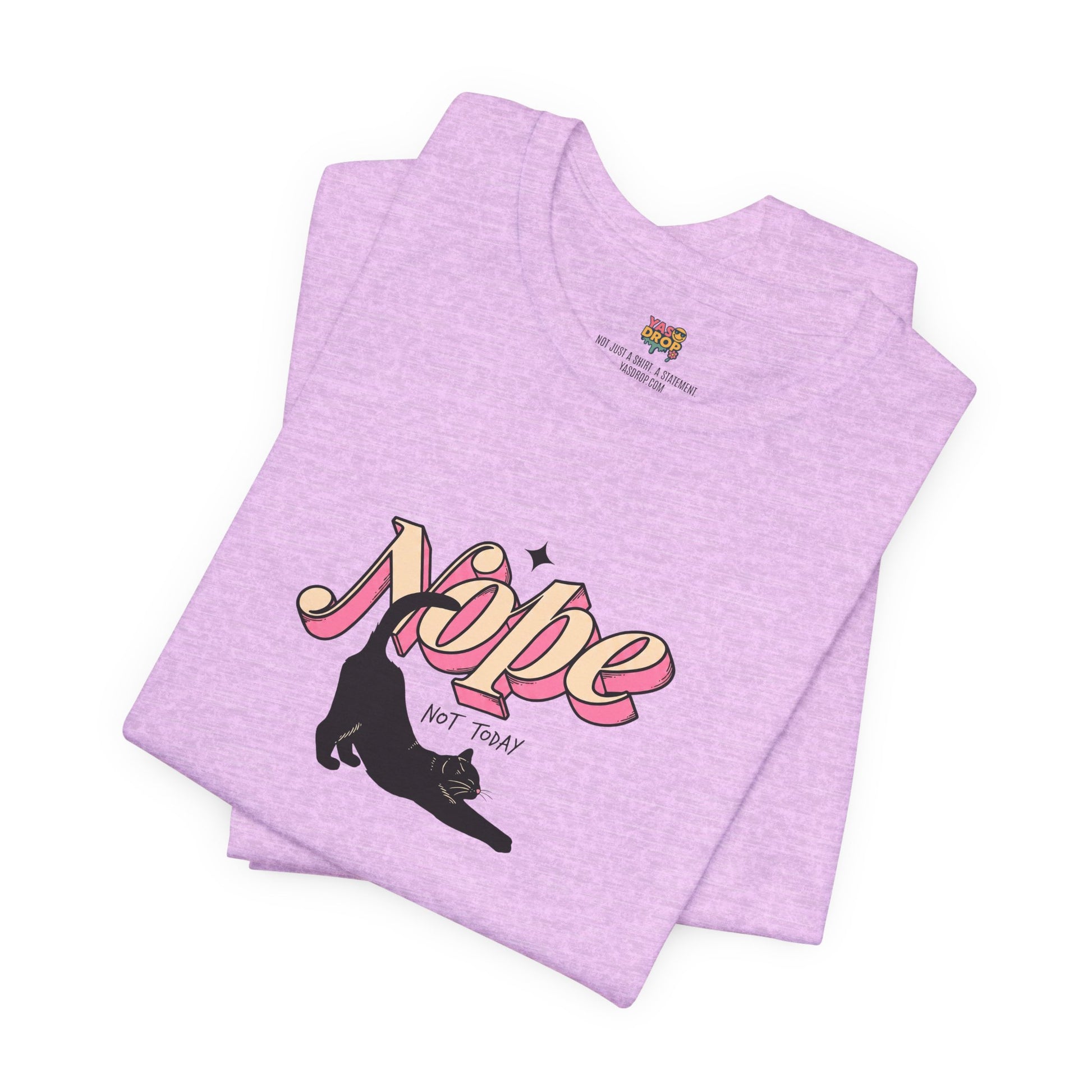 "Nope Not Today" Retro Typography Cat Tee – Y2K Streetwear Graphic Shirt