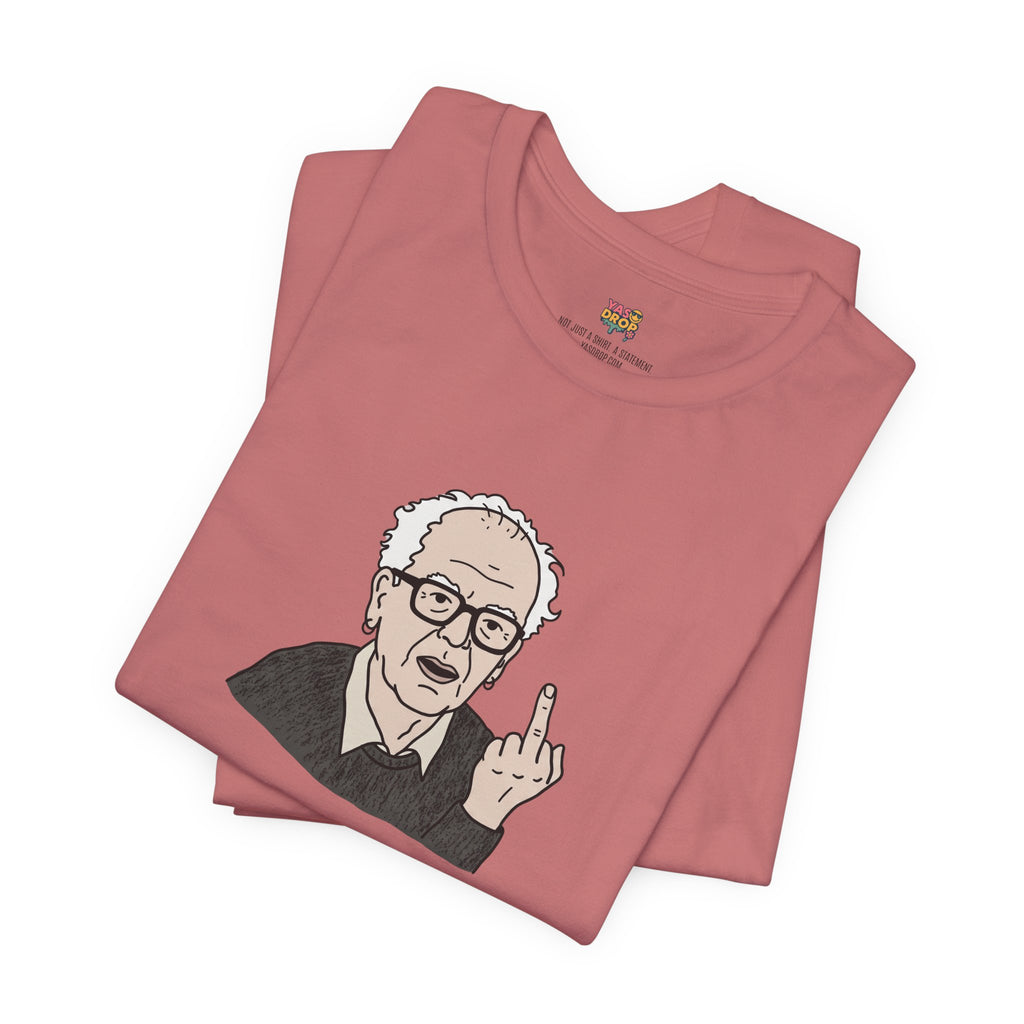 Grumpy Old Man Middle Finger Graphic Tee – Ironic Minimalist Aesthetic Streetwear T-Shirt