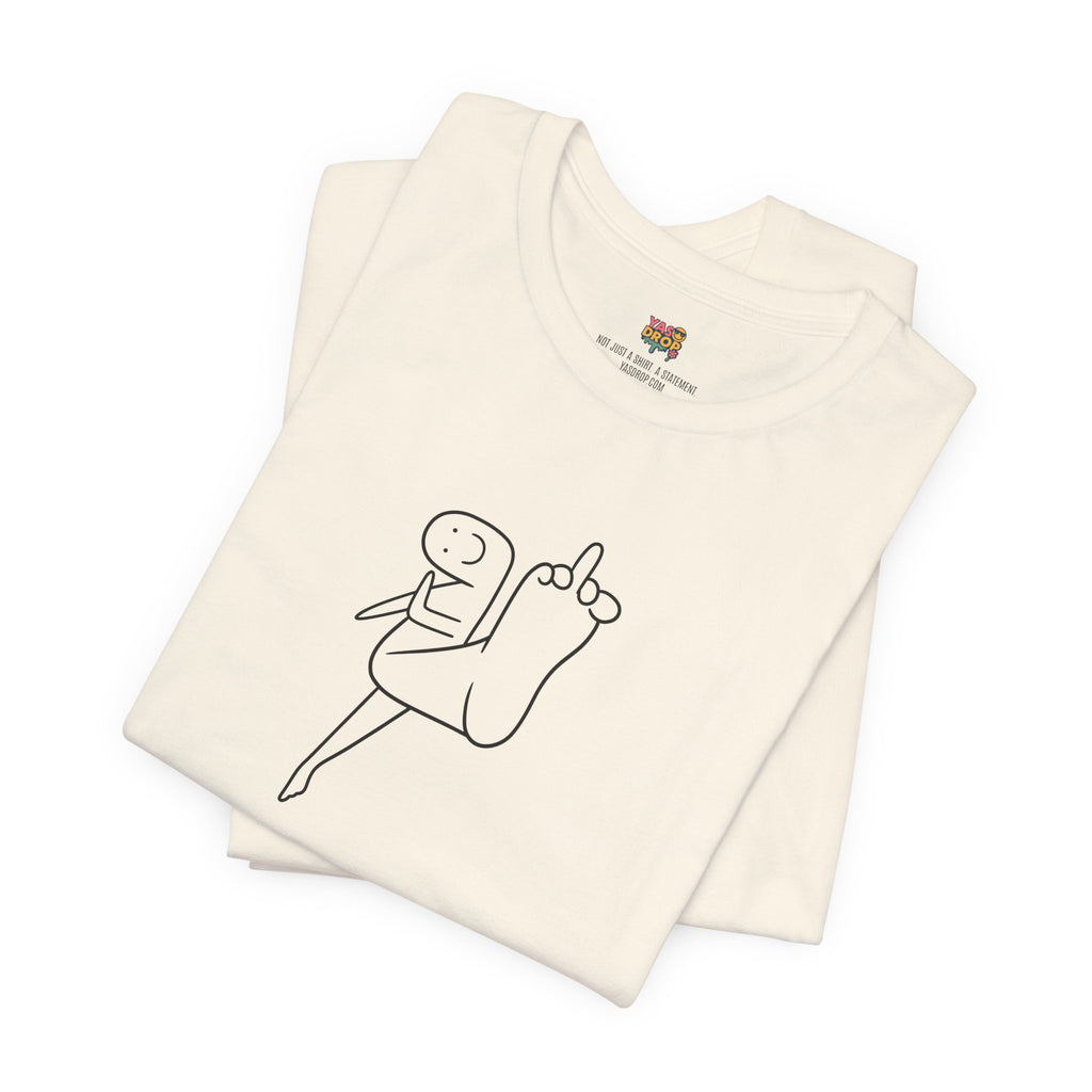 "Mood" Minimalist Graphic Tee – Ironic Middle Finger Doodle Streetwear T-Shirt