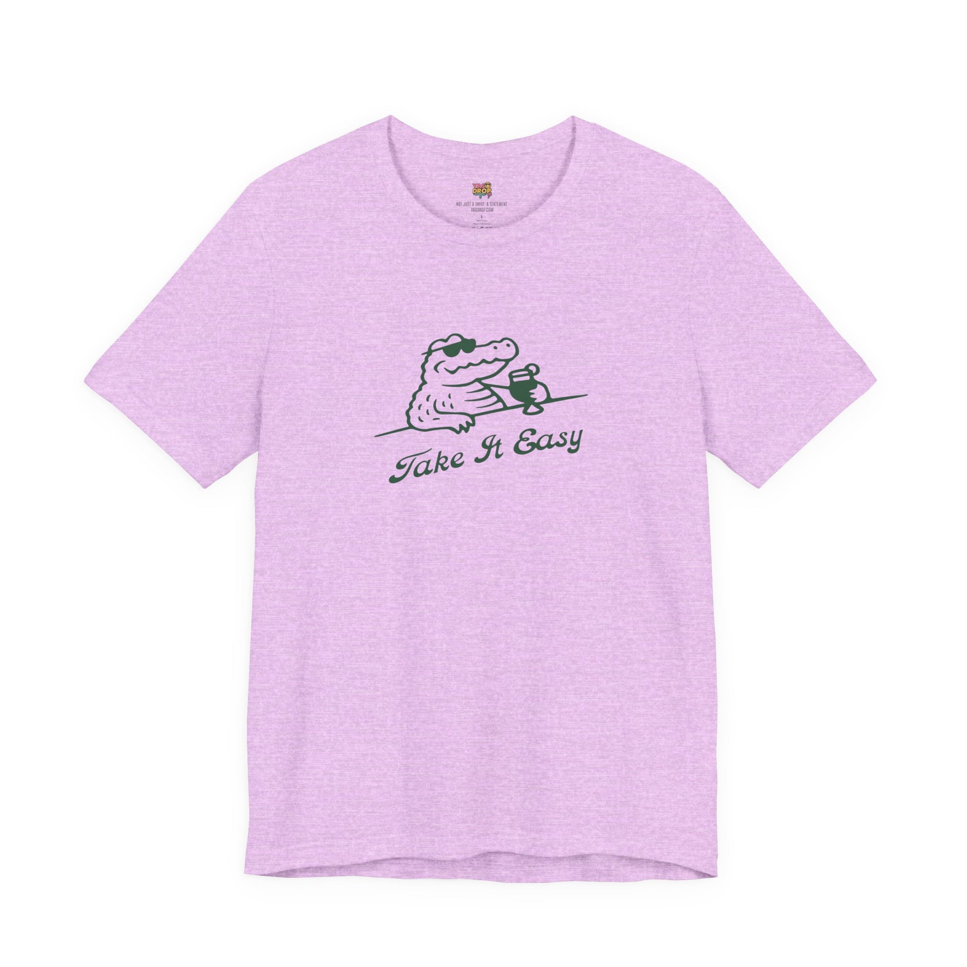 Take It Easy Crocodile Graphic Tee - Retro Aesthetic Vintage White Streetwear Shirt