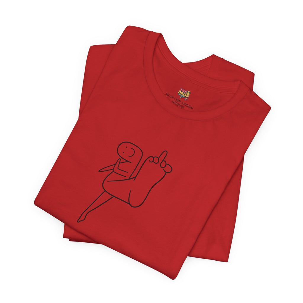 "Mood" Minimalist Graphic Tee – Ironic Middle Finger Doodle Streetwear T-Shirt