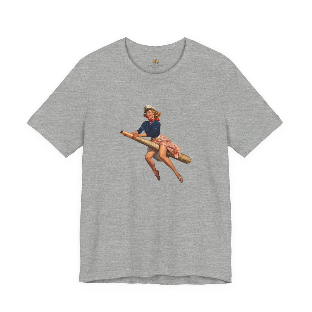 Retro Pin-Up Graphic Tee - Ironic Vintage Streetwear T-Shirt