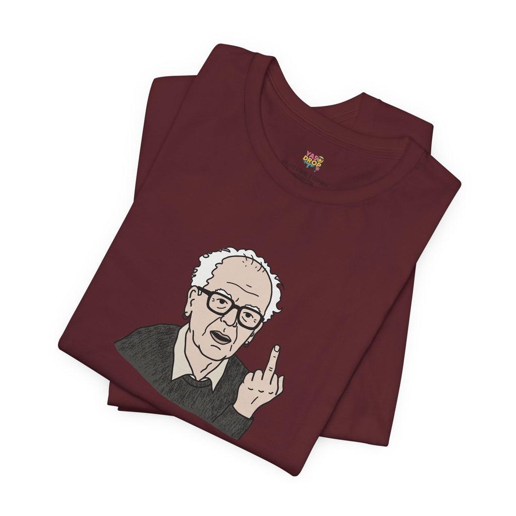 Grumpy Old Man Middle Finger Graphic Tee – Ironic Minimalist Aesthetic Streetwear T-Shirt