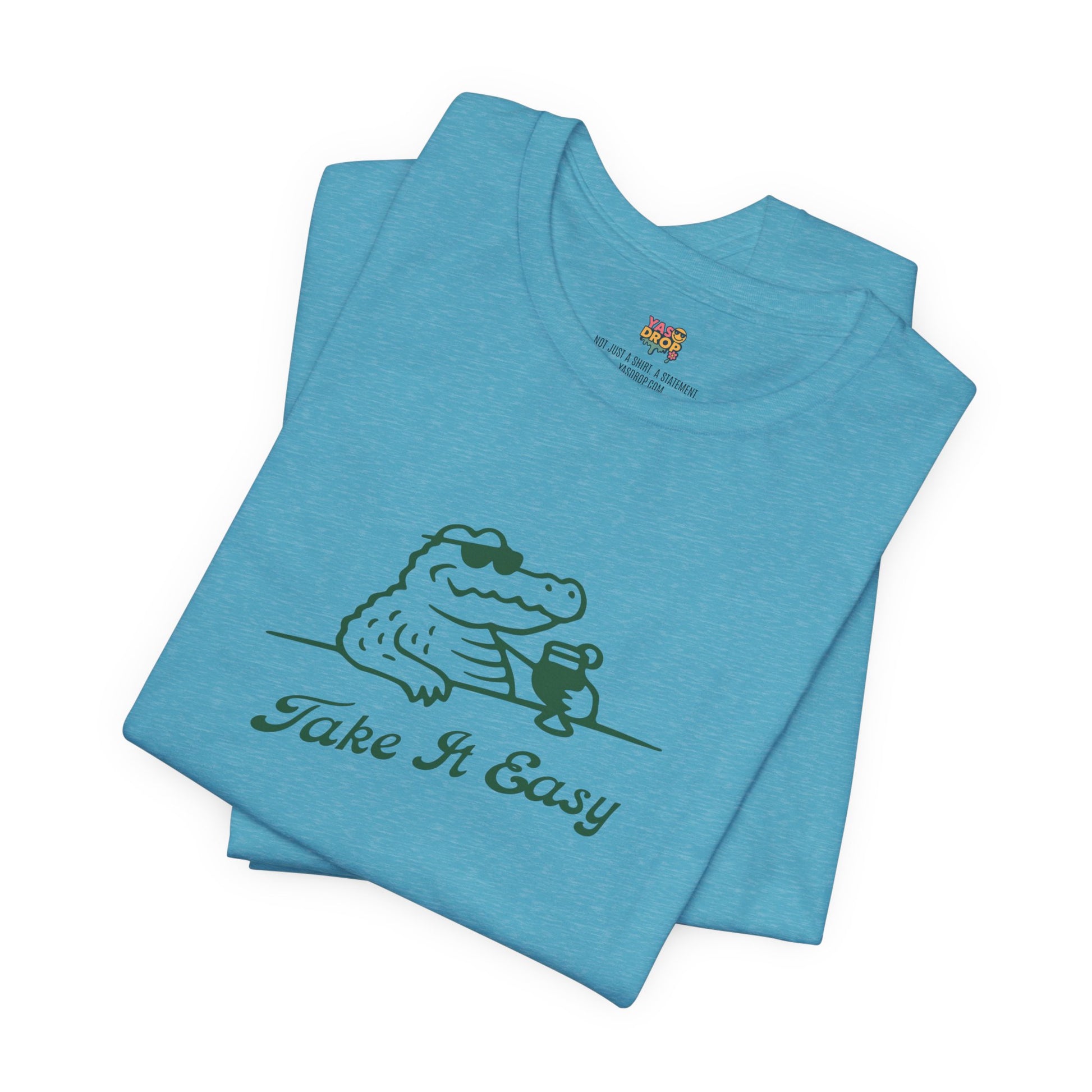 Take It Easy Crocodile Graphic Tee - Retro Aesthetic Vintage White Streetwear Shirt